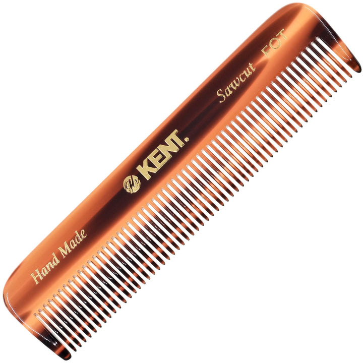 Kent A FOT Handmade All Fine Tooth Pocket Comb for Men, Women and Kids, Hair Comb Straightener for Everyday Grooming and Styling Hair, Mustache and Beard, Saw Cut and Hand Polished, Made in England