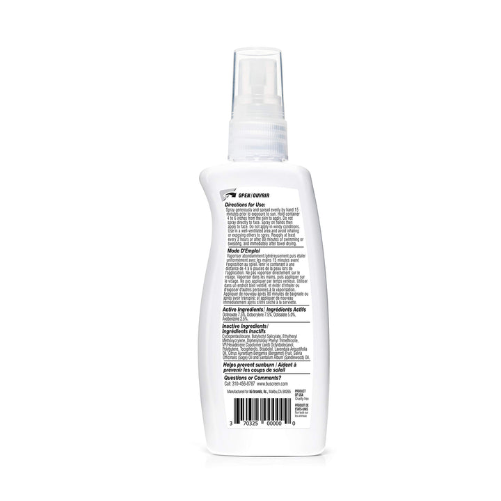 Bu SPF 30 Ultrafine WOWmist Sunscreen Spray - Clear, Non Greasy, Non Toxic, Non Comedogenic. Sweat & Water-Resistant. Travel, Sport, Sensitive Skin (White Sage, 3.3 oz)