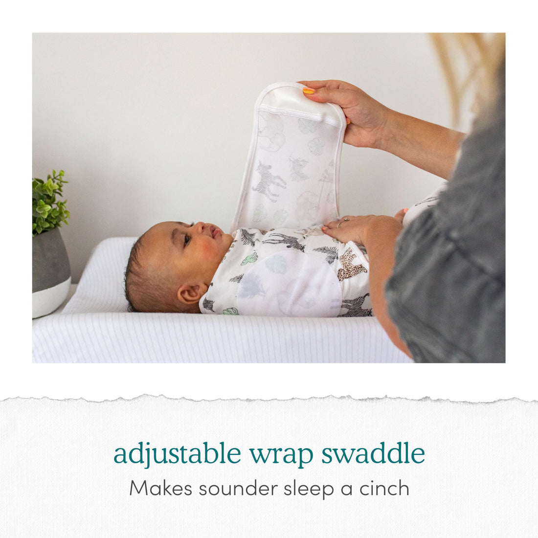 aden + anais Essentials Easy Swaddle Wrap Quick Change with Bottom Zipper, Snug Cotton Knit Baby Wrap Swaddle Blanket for Newborns, TOG 1.0, 3 Pack, Winnie, 0-3 Months, Small/Medium