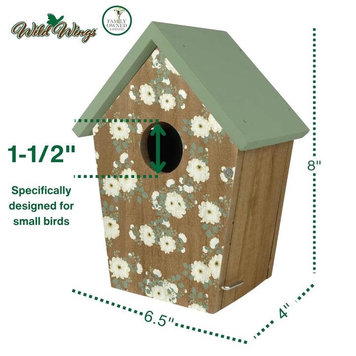 Wild Wings Decorative Bluebird House Verdant Petals, Green