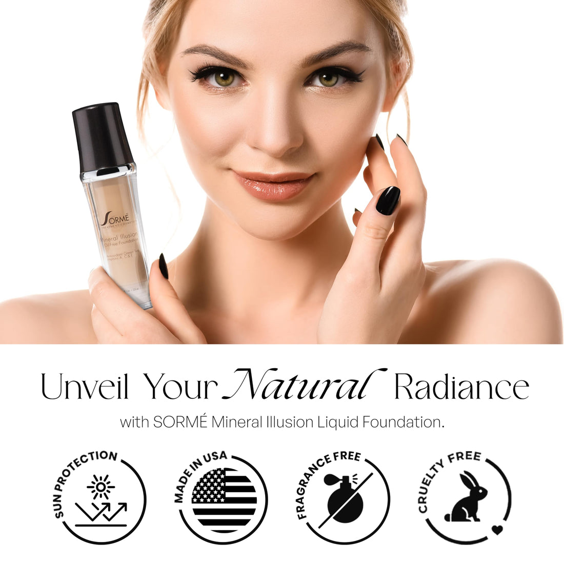 Sorme Cosmetics Mineral Illusion Foundation, Beige Nude, 0.8 Ounce