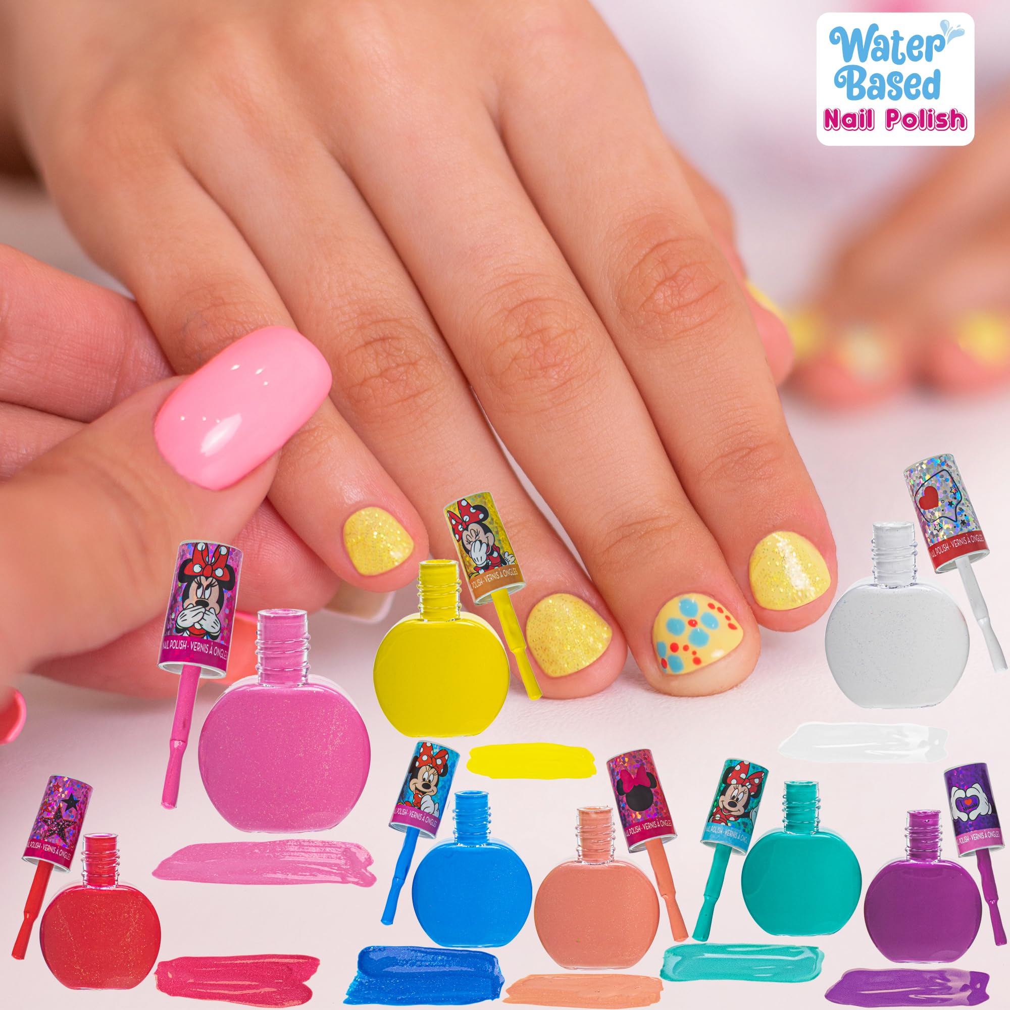 TownleyGirl Disney Minnie Mouse Nail Polish, Lip Balm, Lip Gloss & Hair Accessories (Minnie Mouse 18 Pack Nail Polish Set)