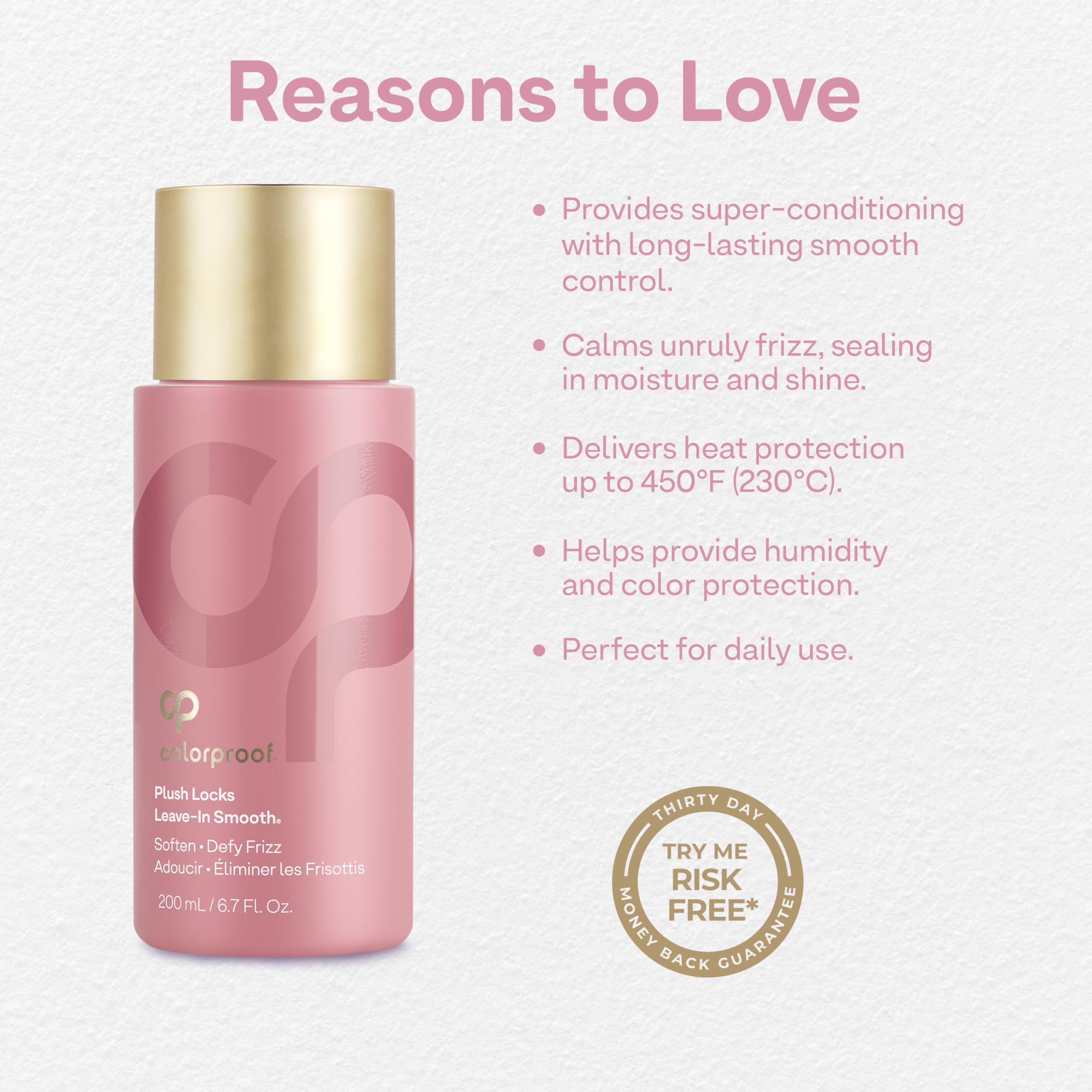 ColorProof Evolved Color Care Plush Locks Leave-in Smooth, Anti- Frizz Smoothing Lotion, Protects & Reduces Blow Dry Time, Controls Frizz & Adds Shine, Sulfate-Free, Vegan, 6.7fl oz