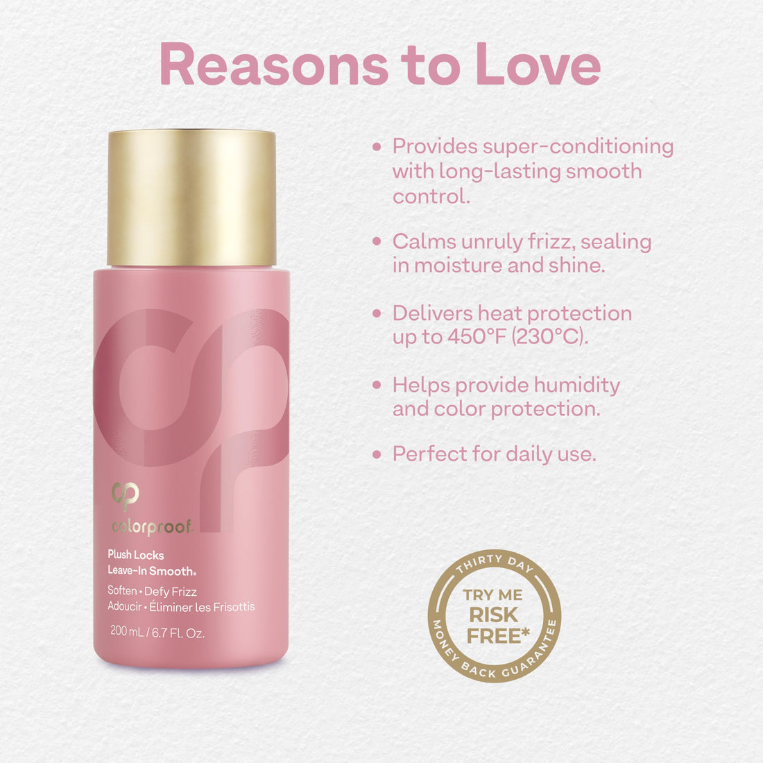 ColorProof Evolved Color Care Plush Locks Leave-in Smooth, Anti- Frizz Smoothing Lotion, Protects & Reduces Blow Dry Time, Controls Frizz & Adds Shine, Sulfate-Free, Vegan, 6.7fl oz