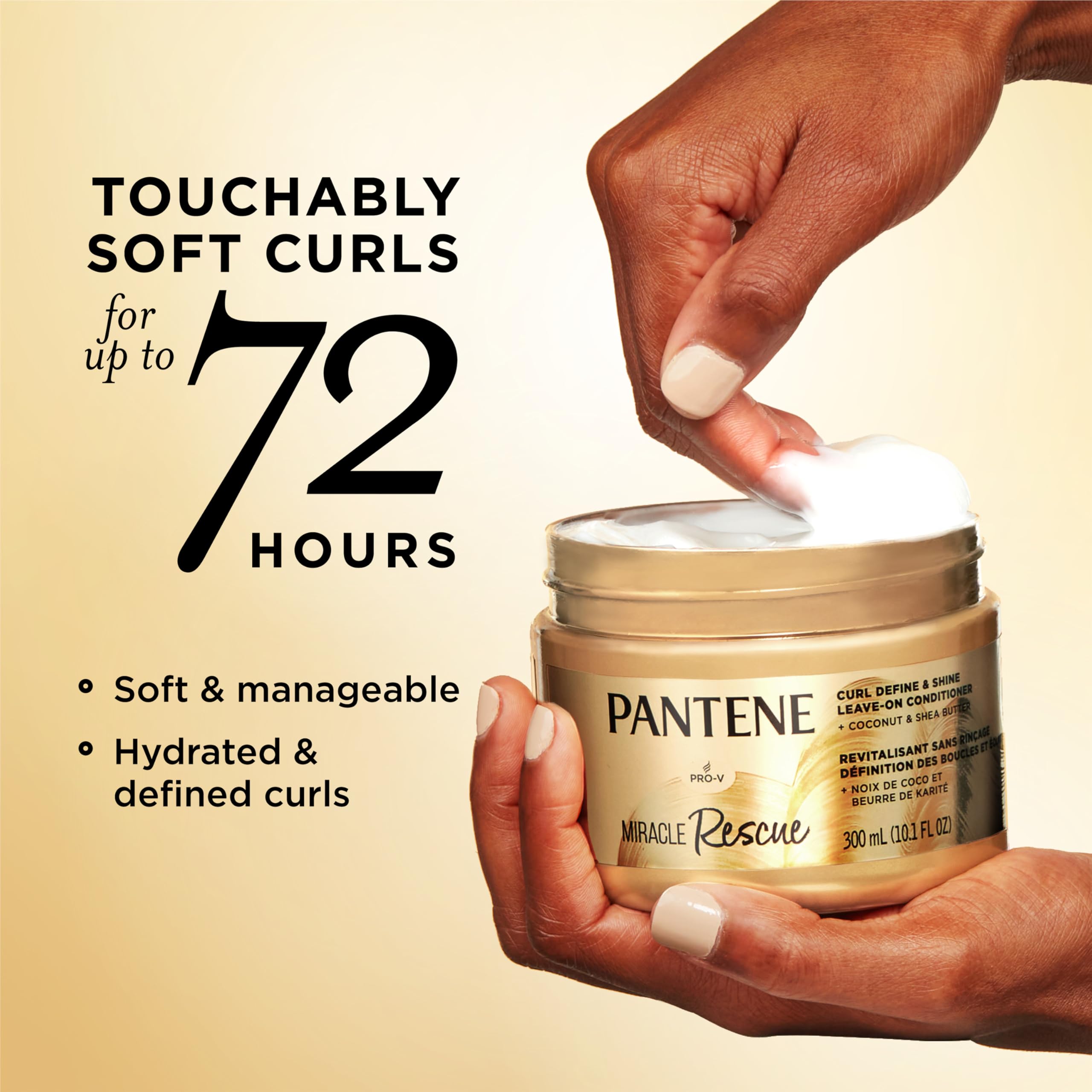 Pantene Miracle Rescue Curl Define & Shine Leave-On Conditioner, 10.1 FL OZ