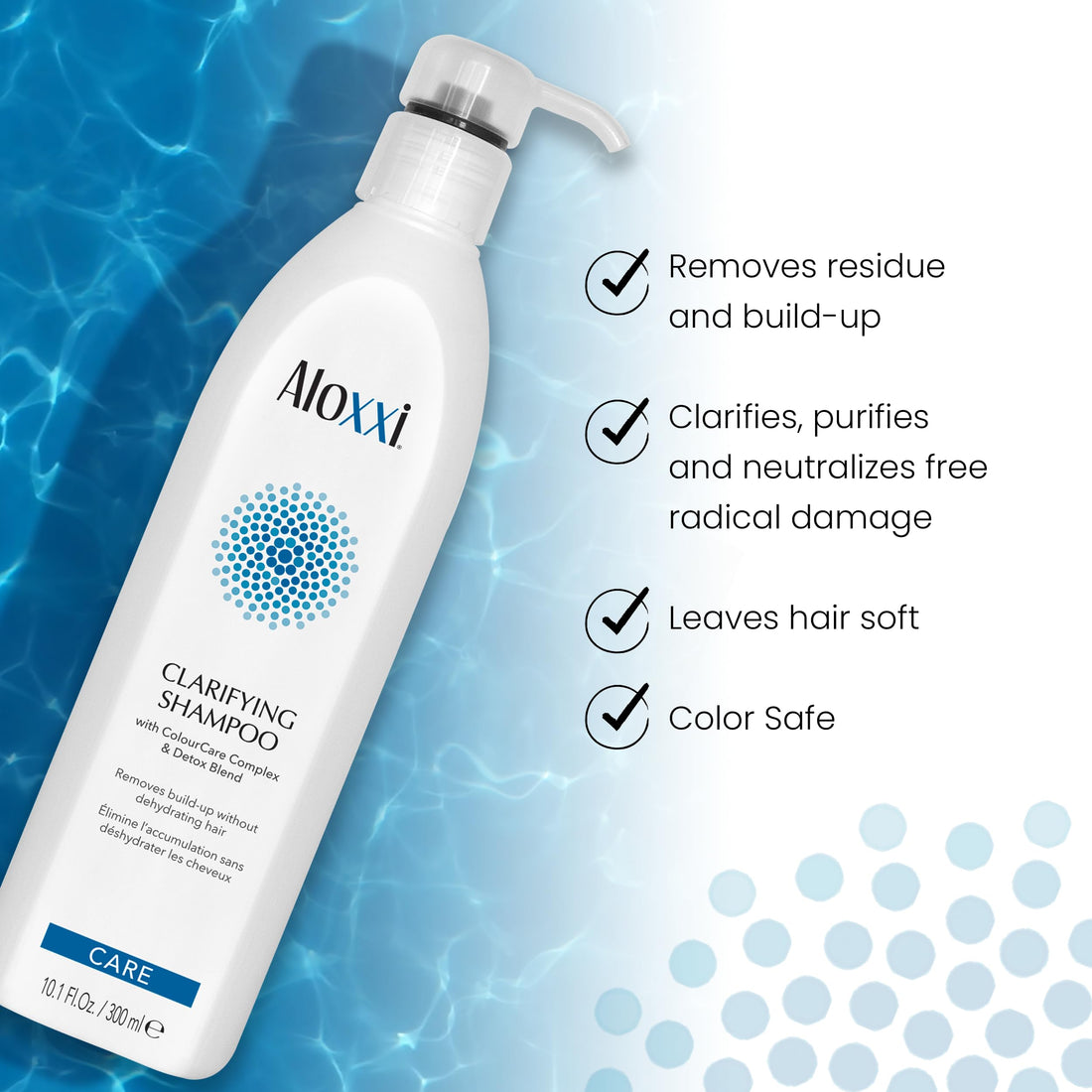 ALOXXI Clarifying Shampoo for Color Treated Hair - Removes Residue and Build-Up from Hard Water - Sulfate & Paraben Free Shampoo - Detox Shampoo for Deep Cleansing, 10.1 Fl Oz