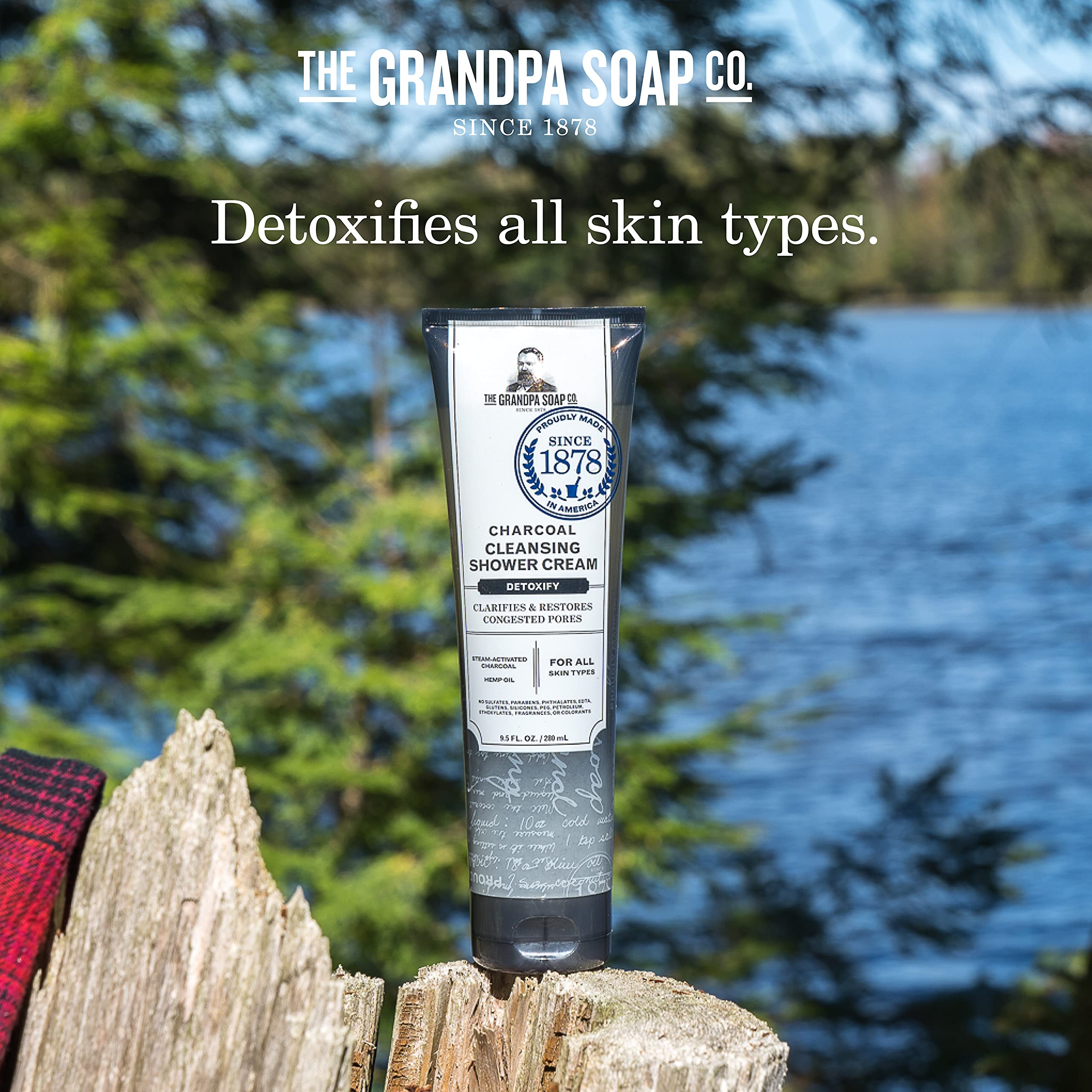 Grandpa's Brands Company Charcoal Cleansing Shower Cream, 9.5 Oz