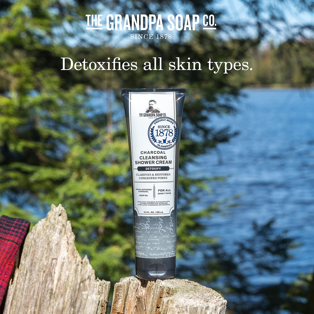 Grandpa's Brands Company Charcoal Cleansing Shower Cream, 9.5 Oz