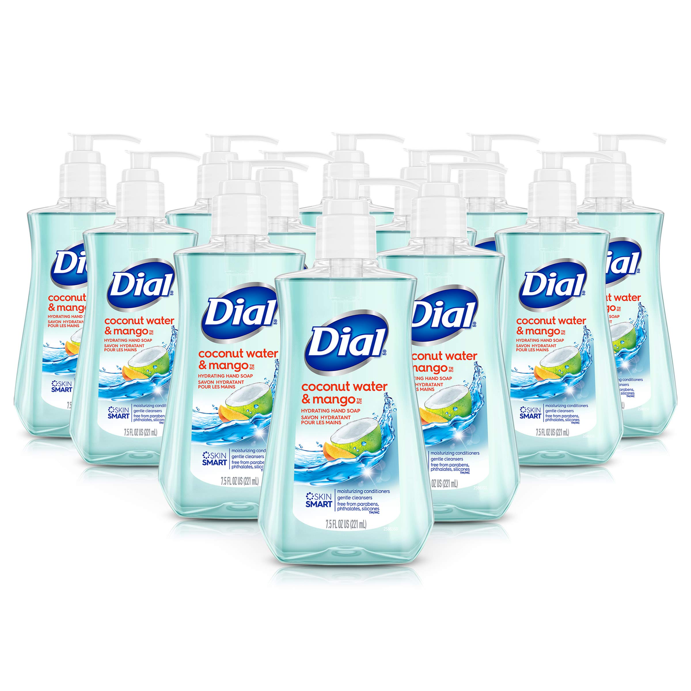 Dial Liquid Hand Soap, Coconut Water & Mango, 7.5oz, 12 count