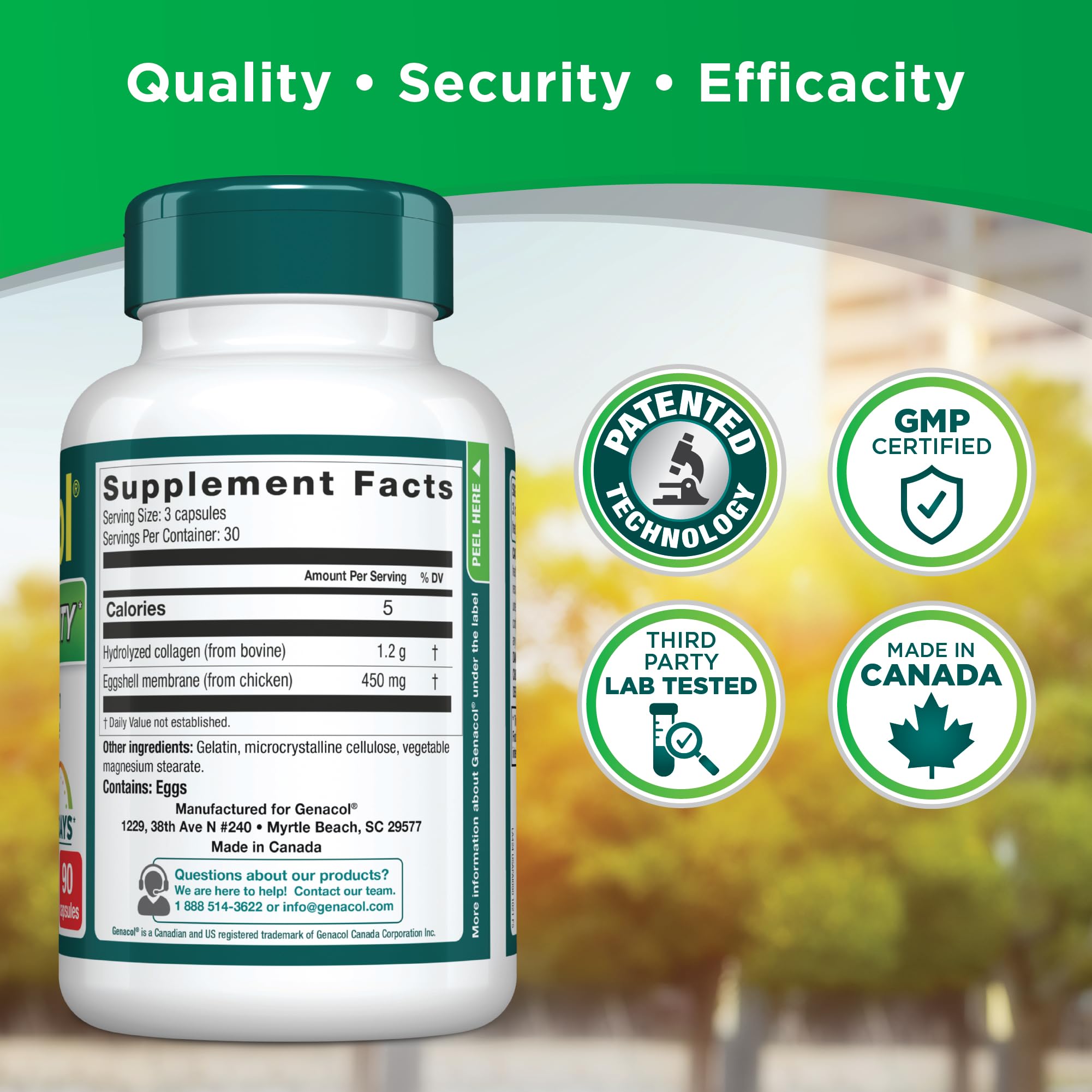 Genacol Collagen & Natural Eggshell Membrane | Achieve Rapid Joint Relief in as Little Than Just 5 Days| Patented hydrolyzed Collagen Joint Support Supplement Joint & Mobility 90 Capsules