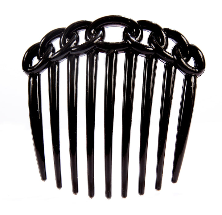 Caravan 9 Teeth Chain Like Design Black French Twist Comb, 0.5 Ounce