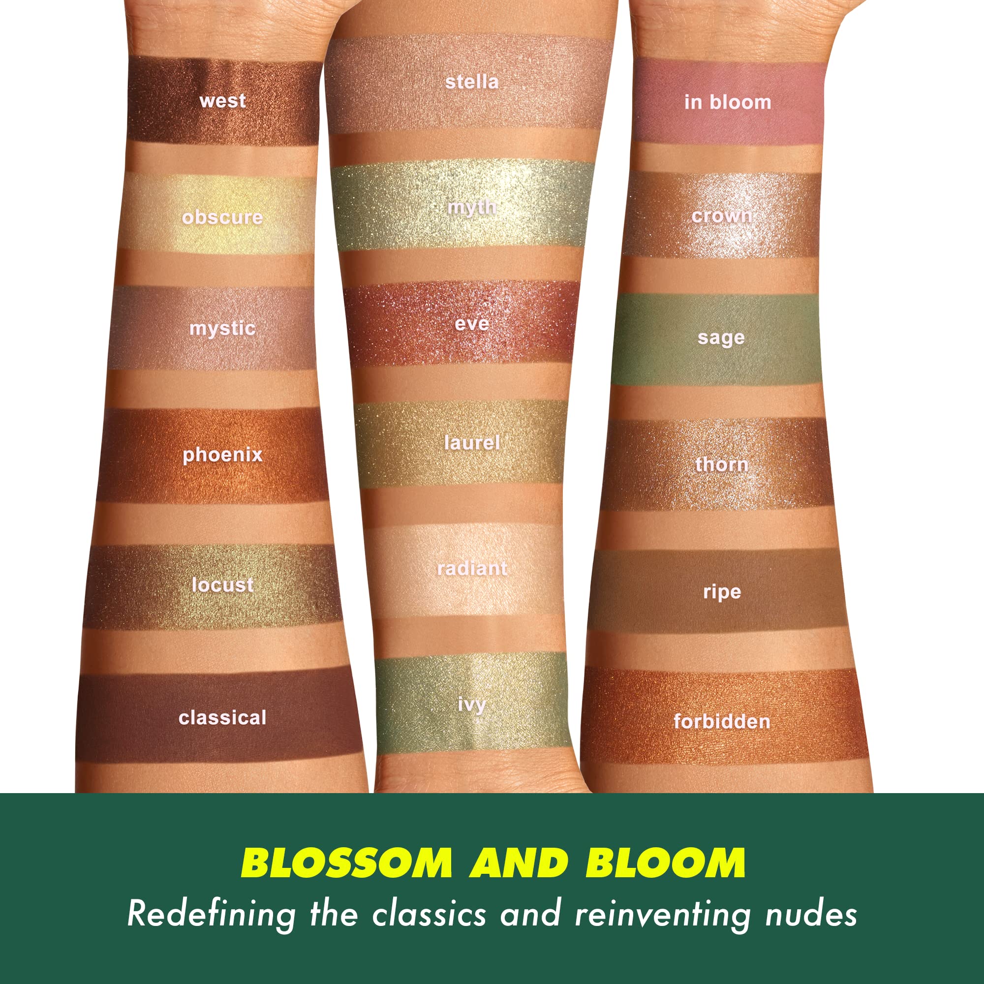 Lime Crime Eye & Face Palette, Venus XL II - 18 Highly Pigmented Matte and Metallic Shades of Earthy Tones in Pinks, Neutrals & Greens - Highly Pigmented Color & Easy to Blend - Mirrored Box