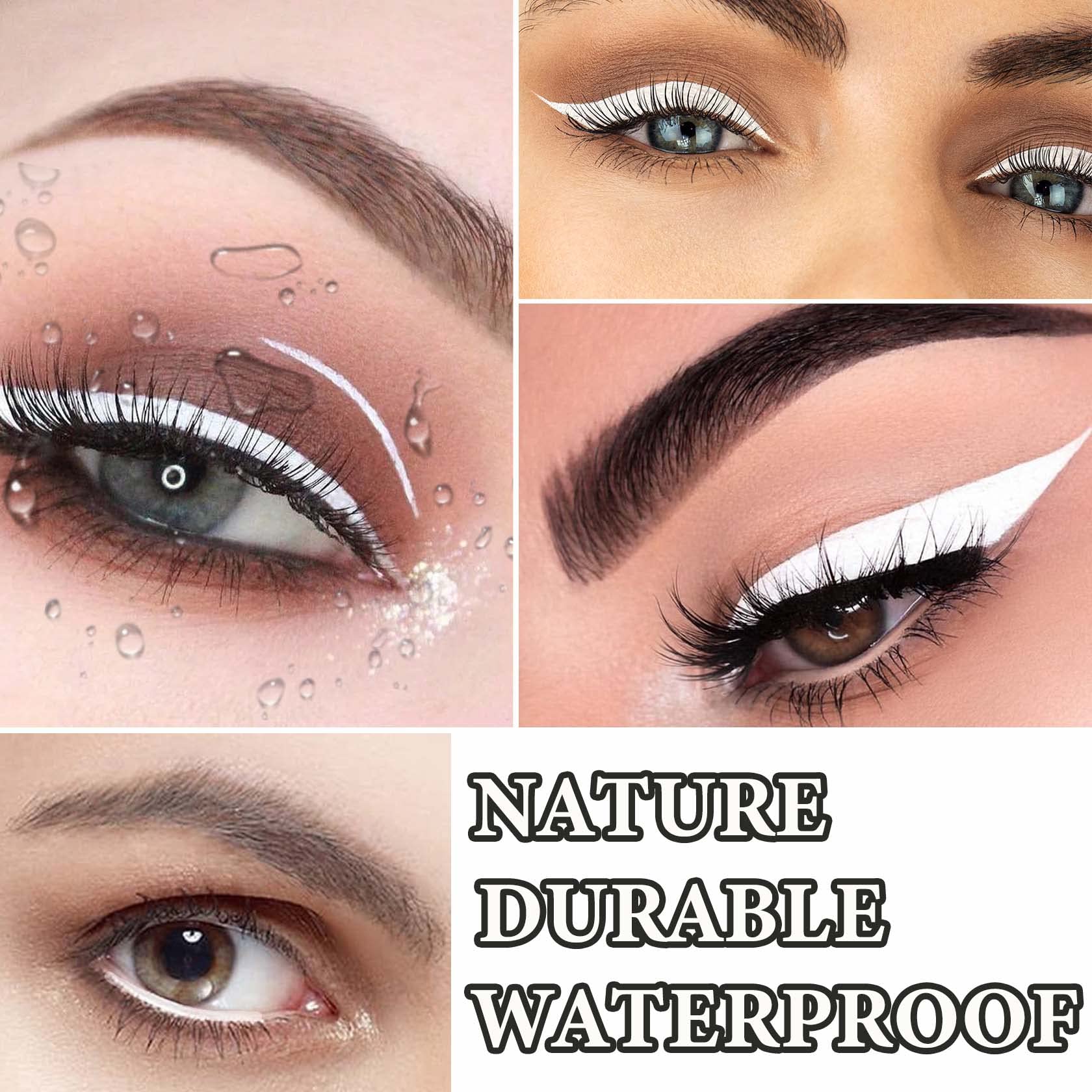 WENJLYJ 12 PCS White Eyeliner Pencils,Professional Long Lasting Waterproof Makeup Pencils,Highly Pigmented Inner Corner Eye Highlighter Eyeliner Pencil White Eye Liner Pen Sets for Women