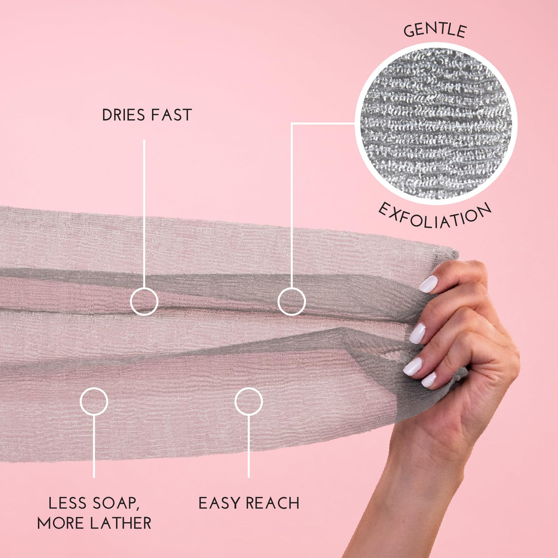 S&T INC. 518301 Body Exfoliating Cloths - 11.8 Inch X 35.4 Inch, Grey, 3 Pack, 3 Count