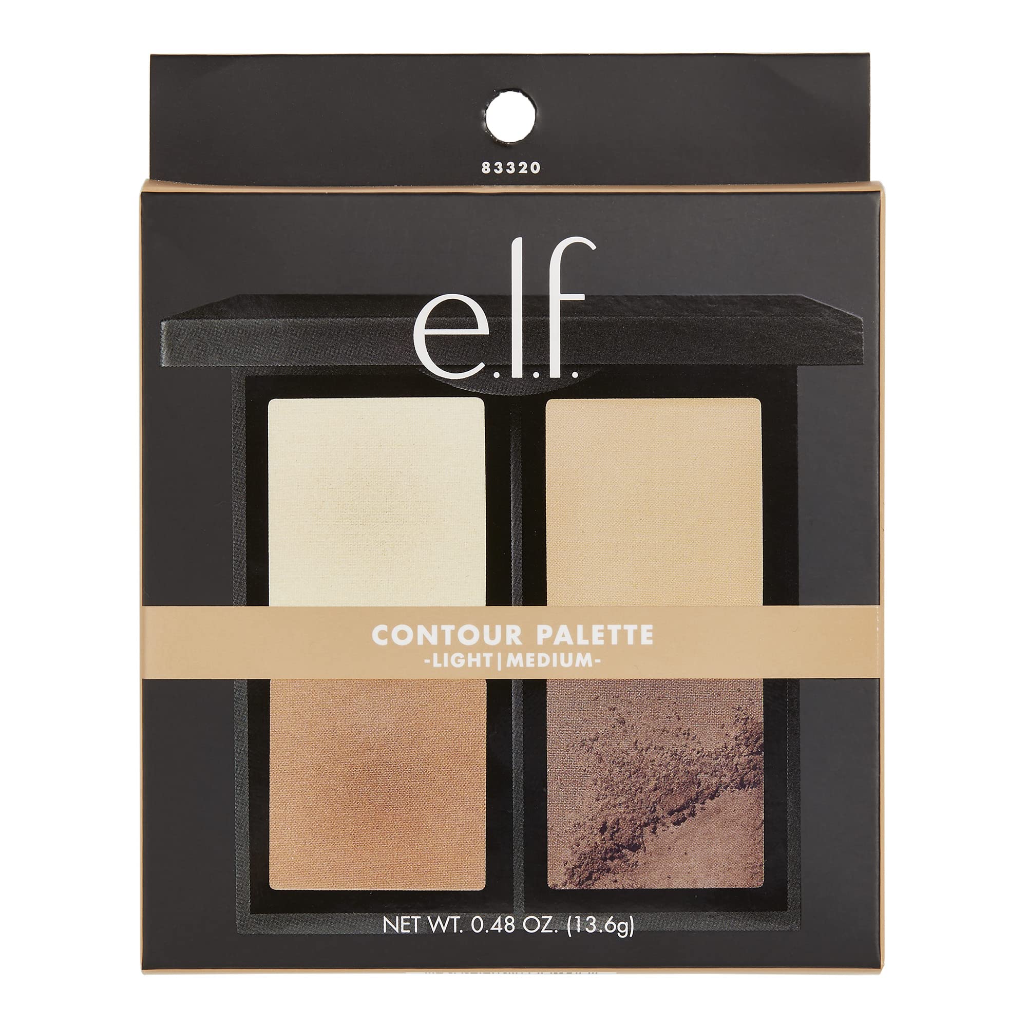 e.l.f. CosmeticsContour Palette, 4 Powder Shades Bronzer & Shader, LightorMedium, 0.56 Ounce