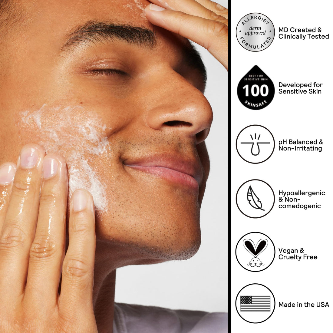 Untoxicated Face Wash - Gentle & Hydrating Face Cleanser for Sensitive Skin - Ceramides, Hyaluronic Acid & Glycerin - No Common Irritants - Non-Foaming - Soap Free - Fragrance Free - 7 Ounce