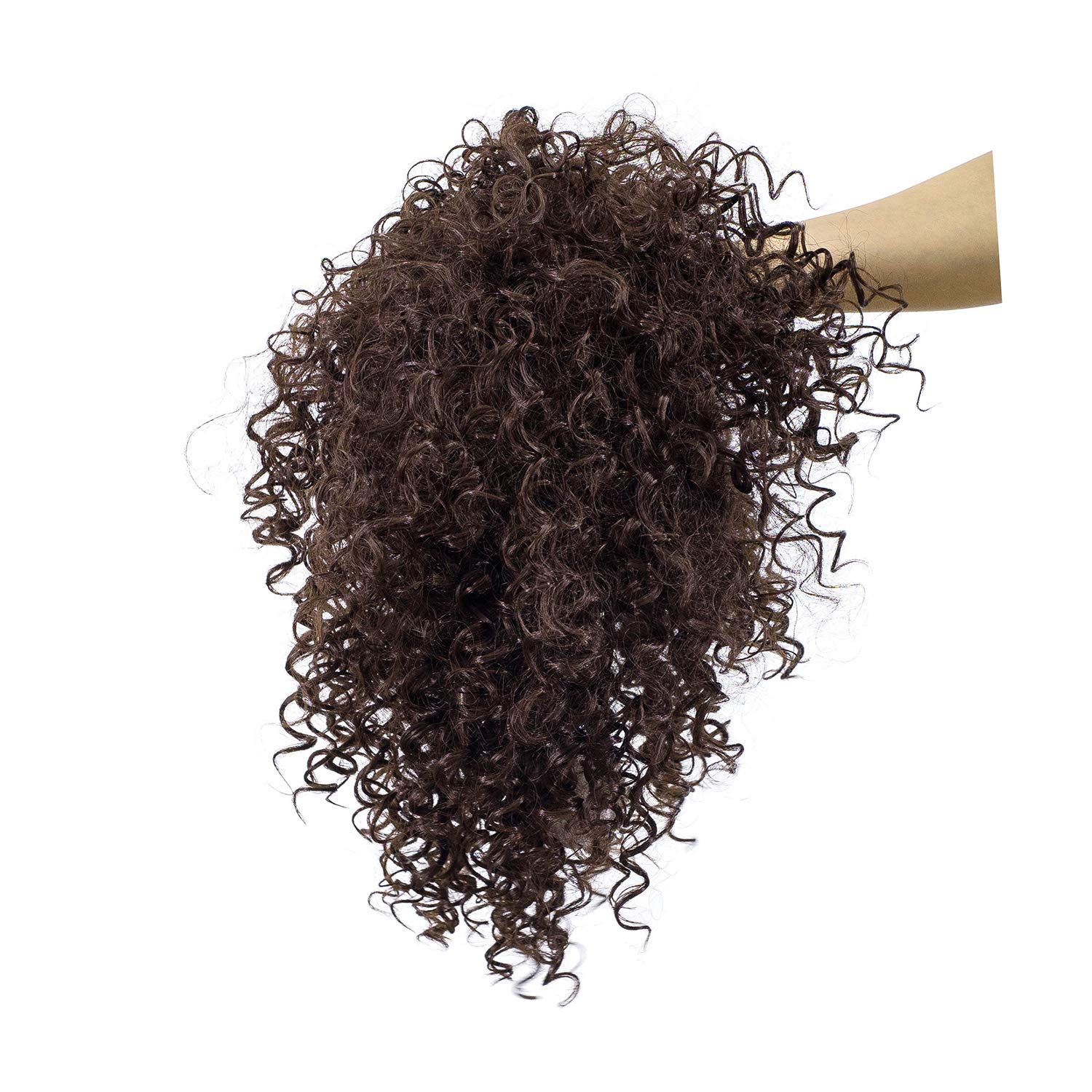 Dark Brown-4# : Swacc 12-Inch Short Big Bouffant Curly Wigs For Women Synthetic Heat Resistant Fiber Hair Pieces With Wig Cap (Dark Brown-4#)