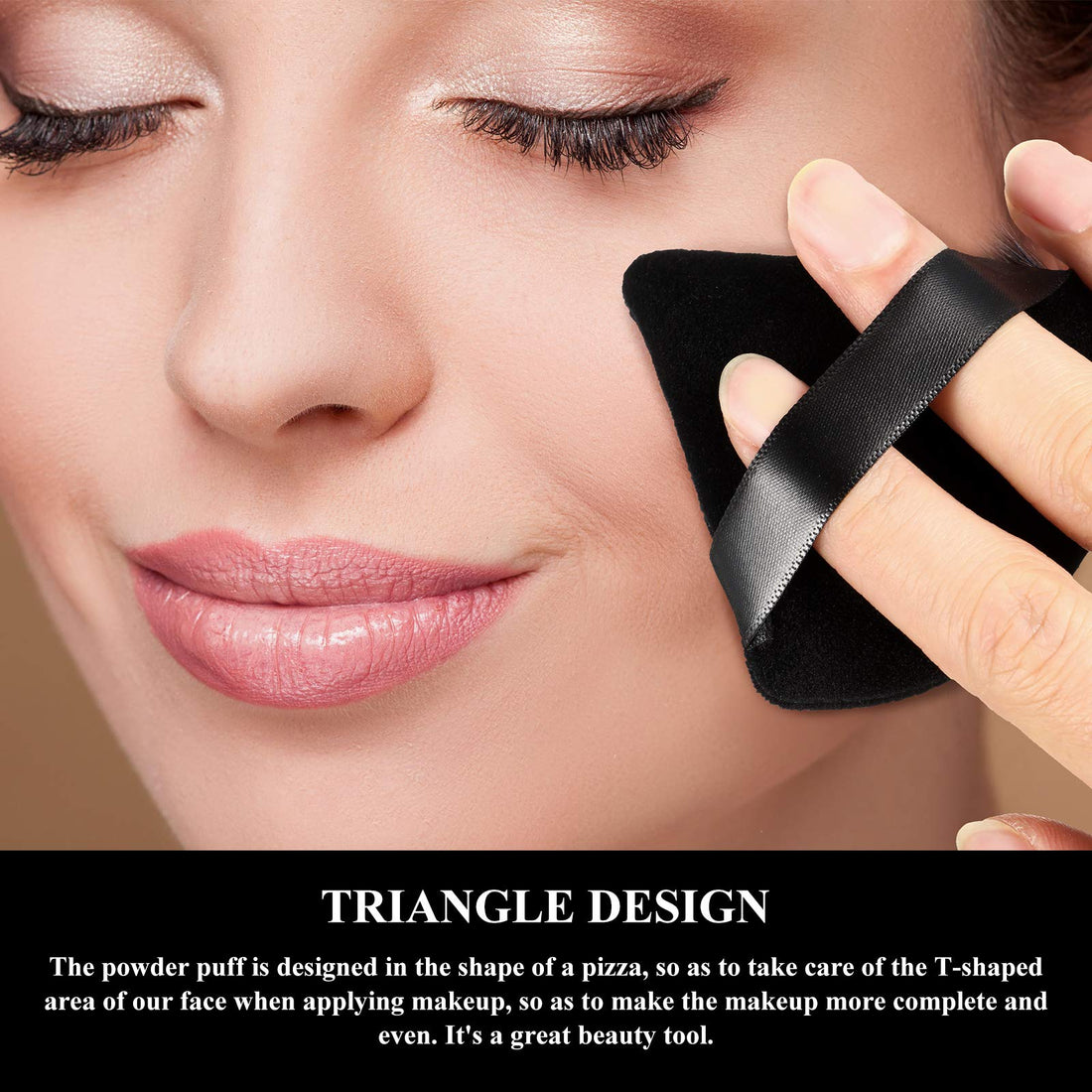 12 Pieces Cotton Powder Puff Triangle Shape Powder Puff Wet and Dry Dual-Use Makeup Puff Cosmetic Makeup Tool with Strap for Powder Foundation, Concealer, Loose Powder, Body Powder