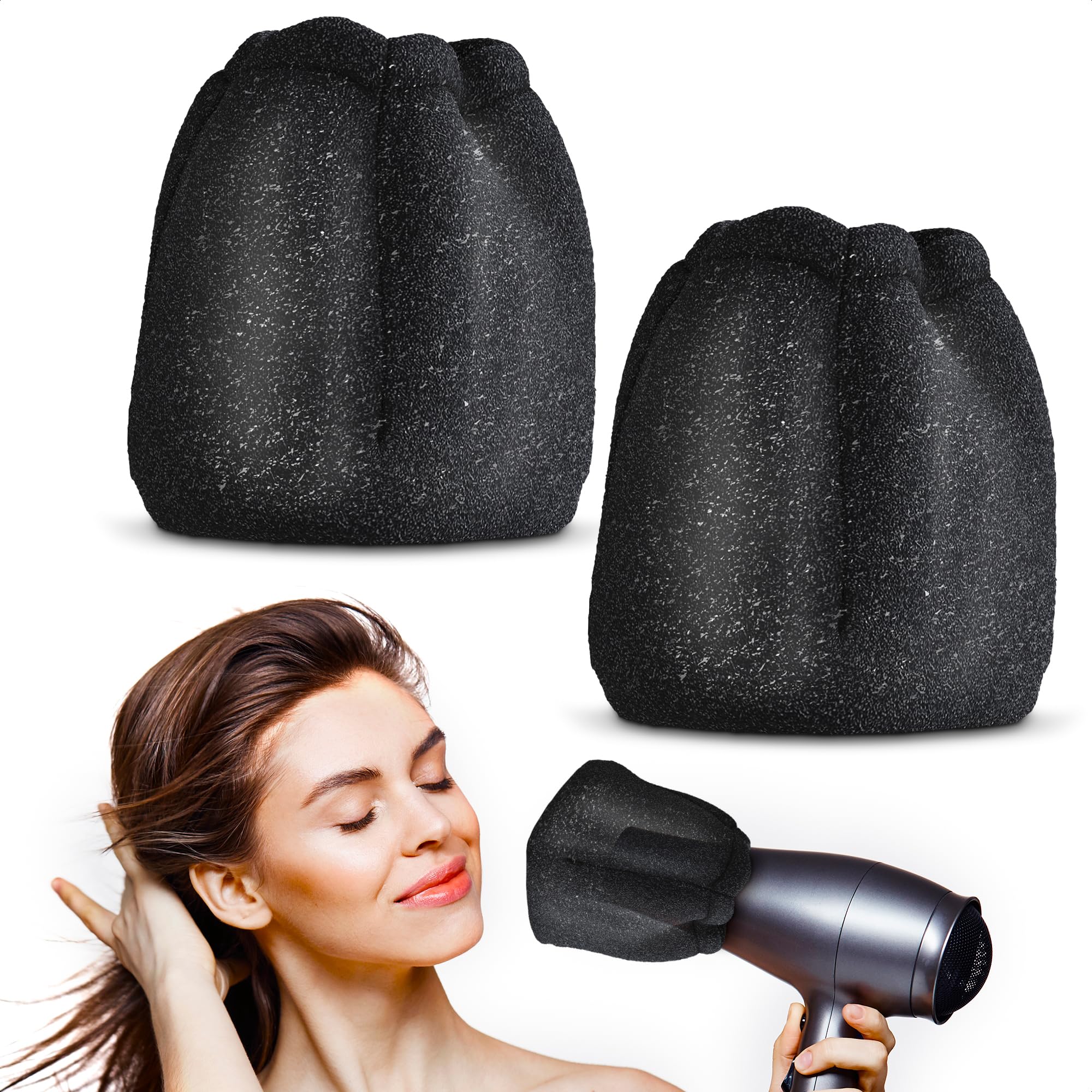 Hair Dryer Diffuser 2 Pieces, Ultra Light Fits Most Every Size Blow Dryers