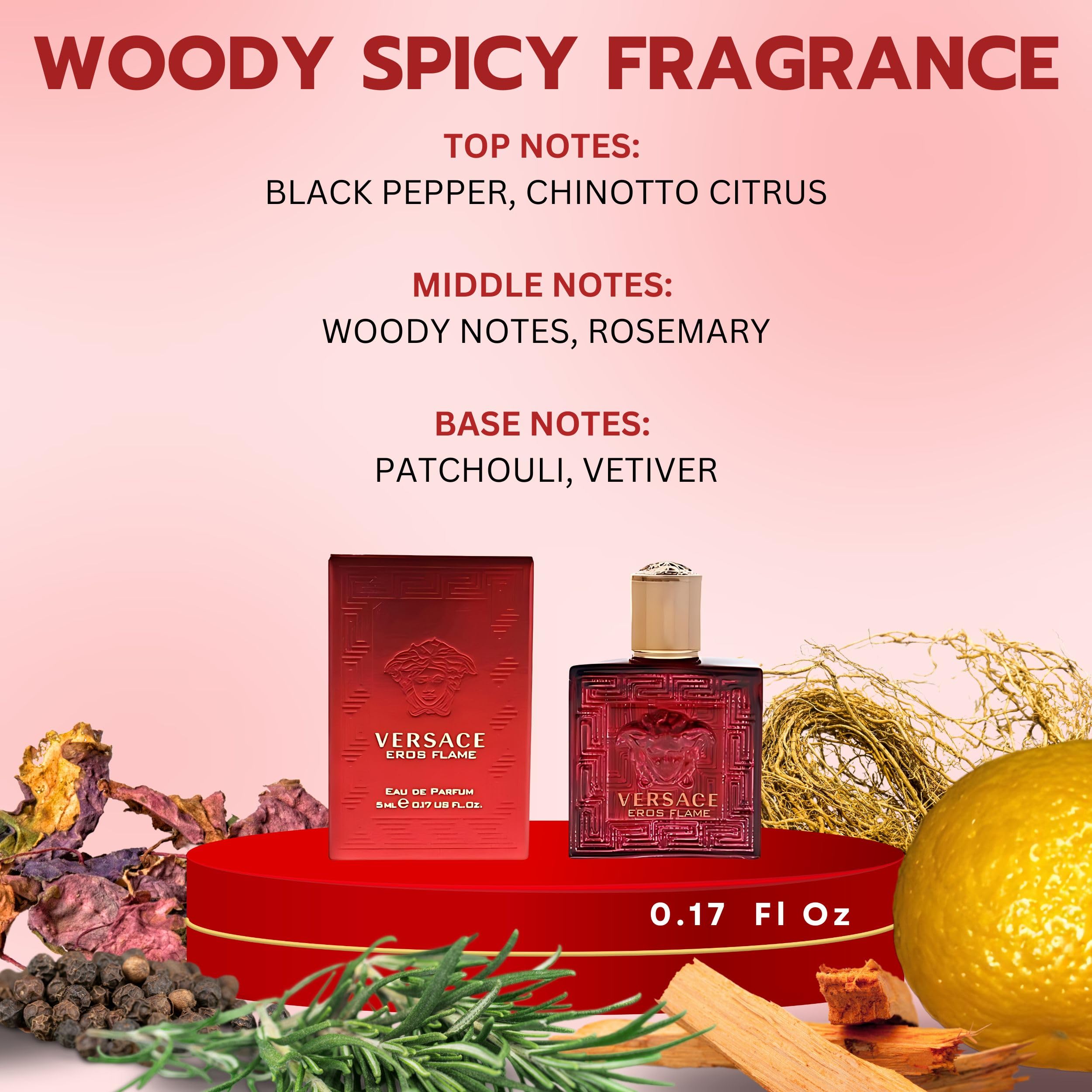 Versace Eros Flame Perfume for Men Mini EDP Splash 0.17 Ounce