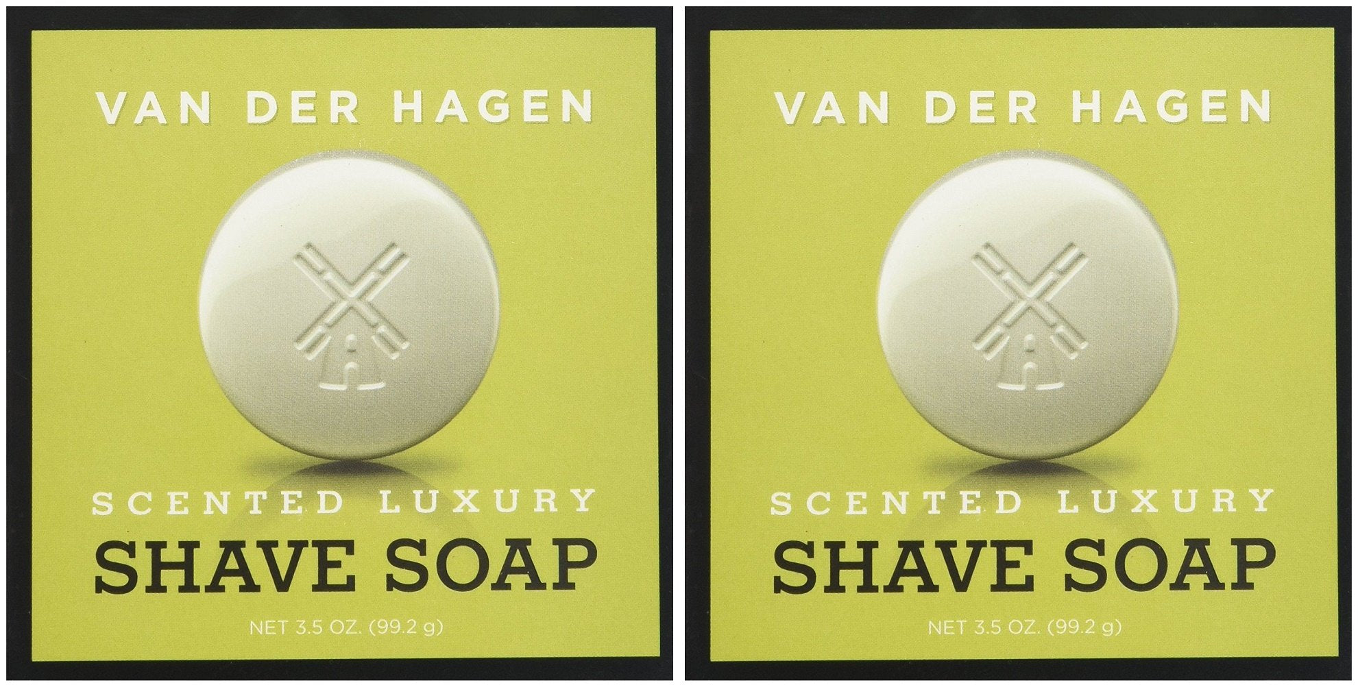 Van Der Hagen Men's Luxury Scented Shave Soap, 3.5 Ounce (Pack of 2)