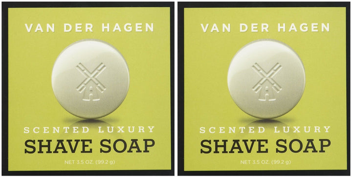 Van Der Hagen Men's Luxury Scented Shave Soap, 3.5 Ounce (Pack of 2)