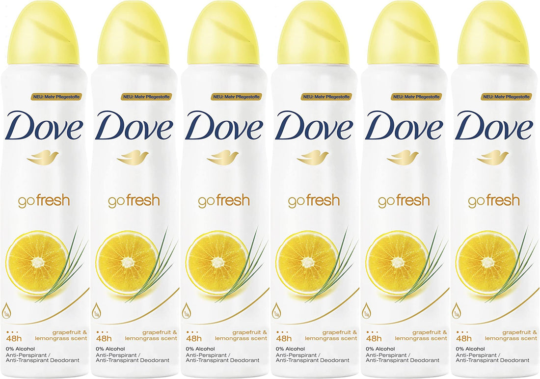 (6 PACK) DOVE Dry Spray Antiperspirant 48 hours, (Go Fresh Grapefruit & Lemongrass) 5oz