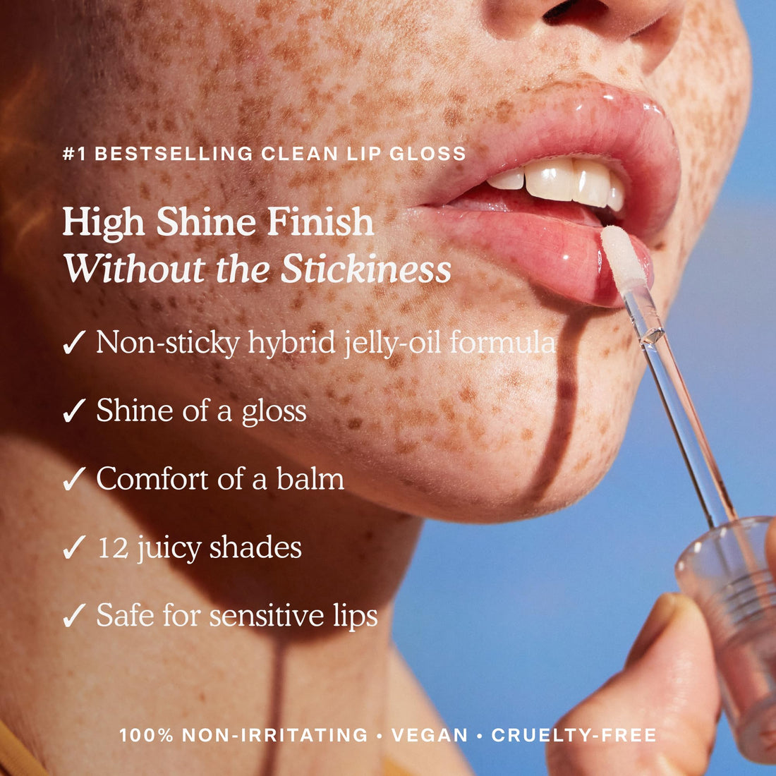 Tower 28 ShineOn Lip Jelly, MAGIC | Non-Sticky, Vegan Lip Gloss in Clear with Gold Shimmer | 5 Nourishing Oils | Moisturizing, Clean, Cruelty Free,0.13 Fl Oz (Pack of 1)