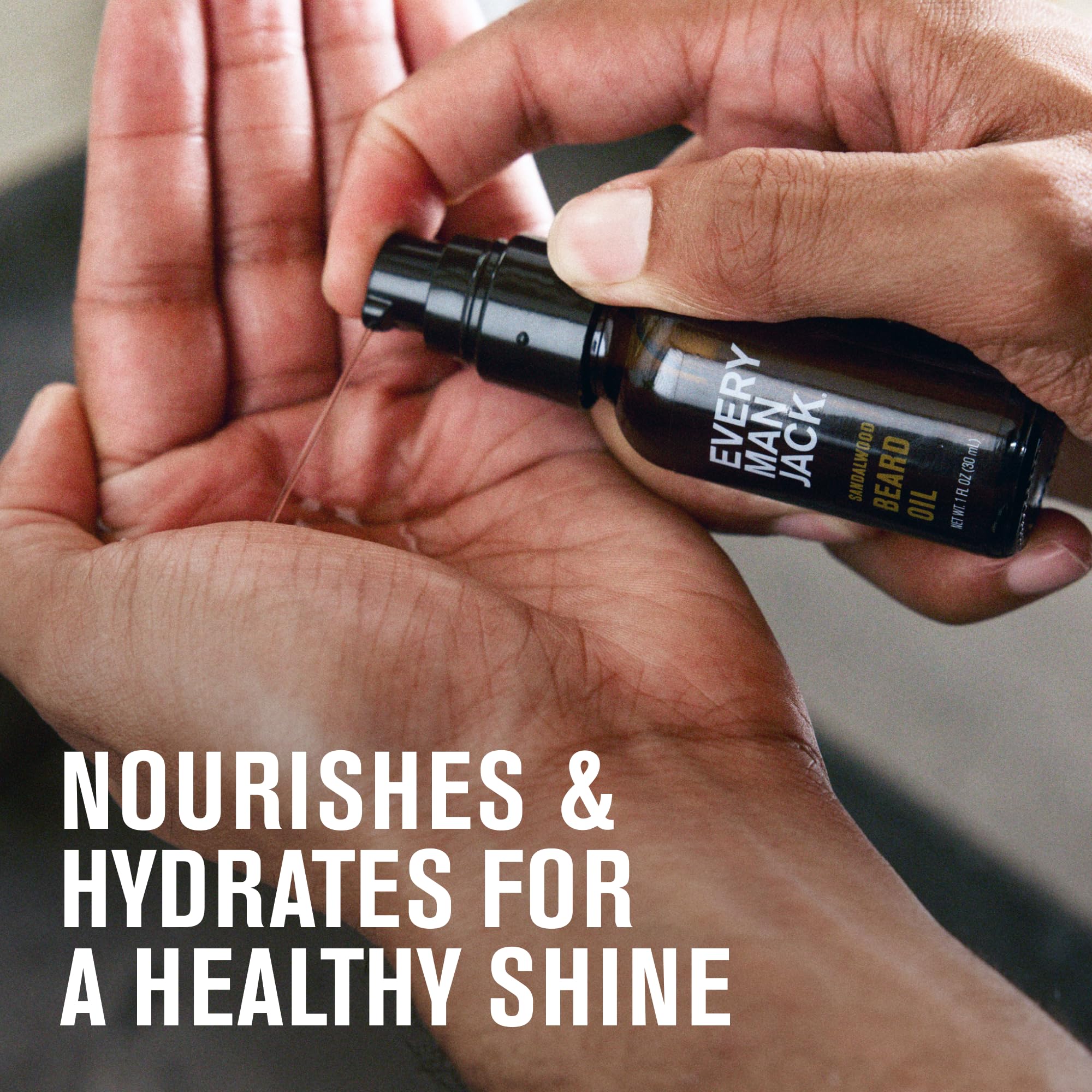 Every Man Jack Mens Beard Oil - Sea Salt Fragrance - Deeply Moisturizes and Softens Your Beard and Adds a Natural Shine - Naturally Derived with Shea Butter and Argan Oil - 1 fl oz