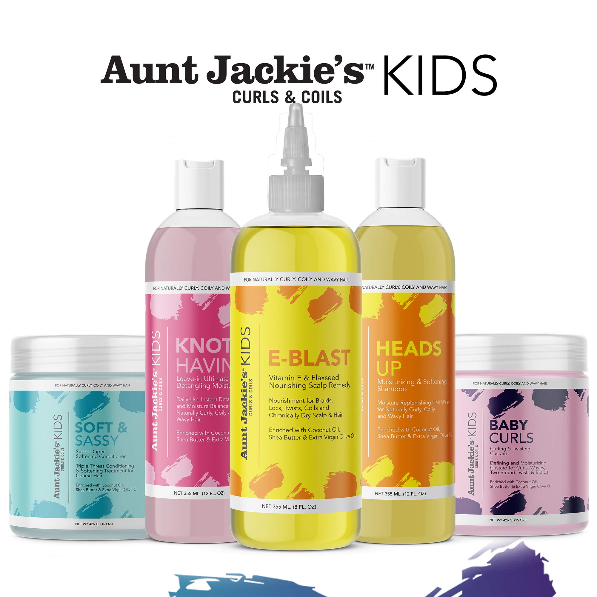 Aunt Jackie's Girls Knot Havin' It, Leave-in Ultimate Hair Detangler, For Daily Use for Naturally Curly Hair, 12 Ounce Bottle