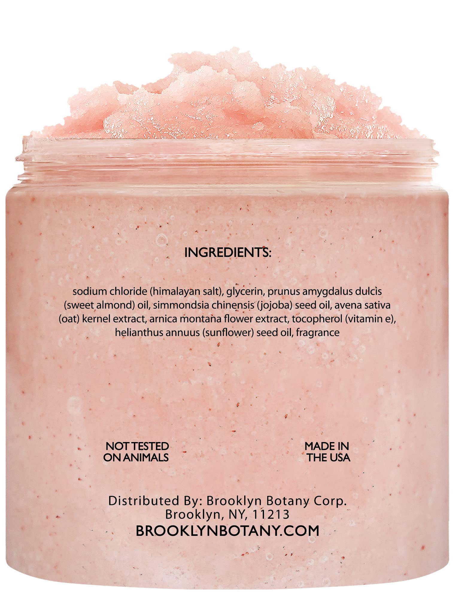 Brooklyn Botany Himalayan Salt Body Scrub - Moisturizing and Exfoliating Body, Face, Hand, Foot Scrub - Fights Stretch Marks, Fine Lines, Wrinkles - Great Gifts for Women & Men - 10 oz