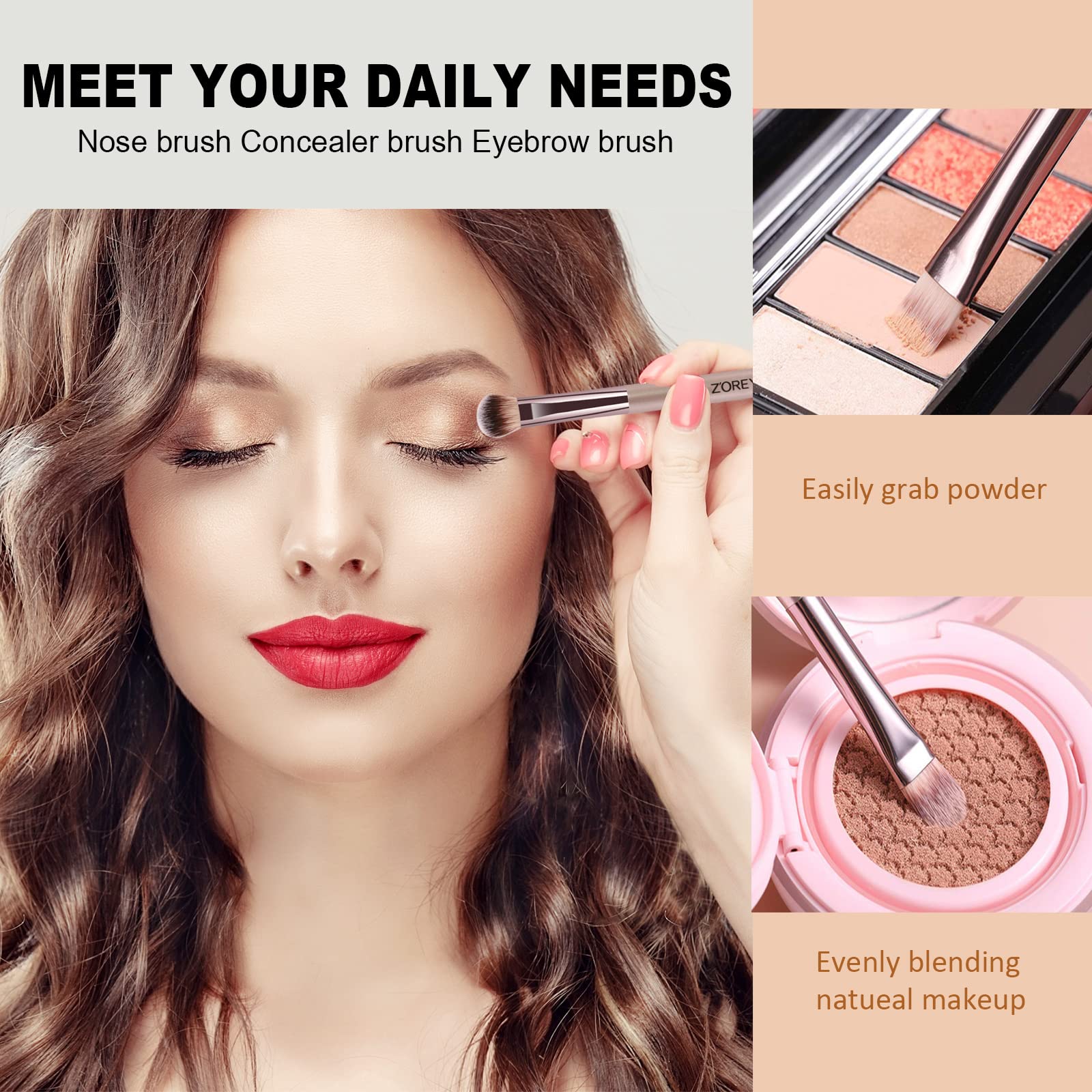 ZOREYA Makeup Brushes, 15 Pcs Professional Premium Synthetic Brush Set, Foundation Powder Concealers Eye shadows Blush Makeup Brush Set (Champagne Gold)