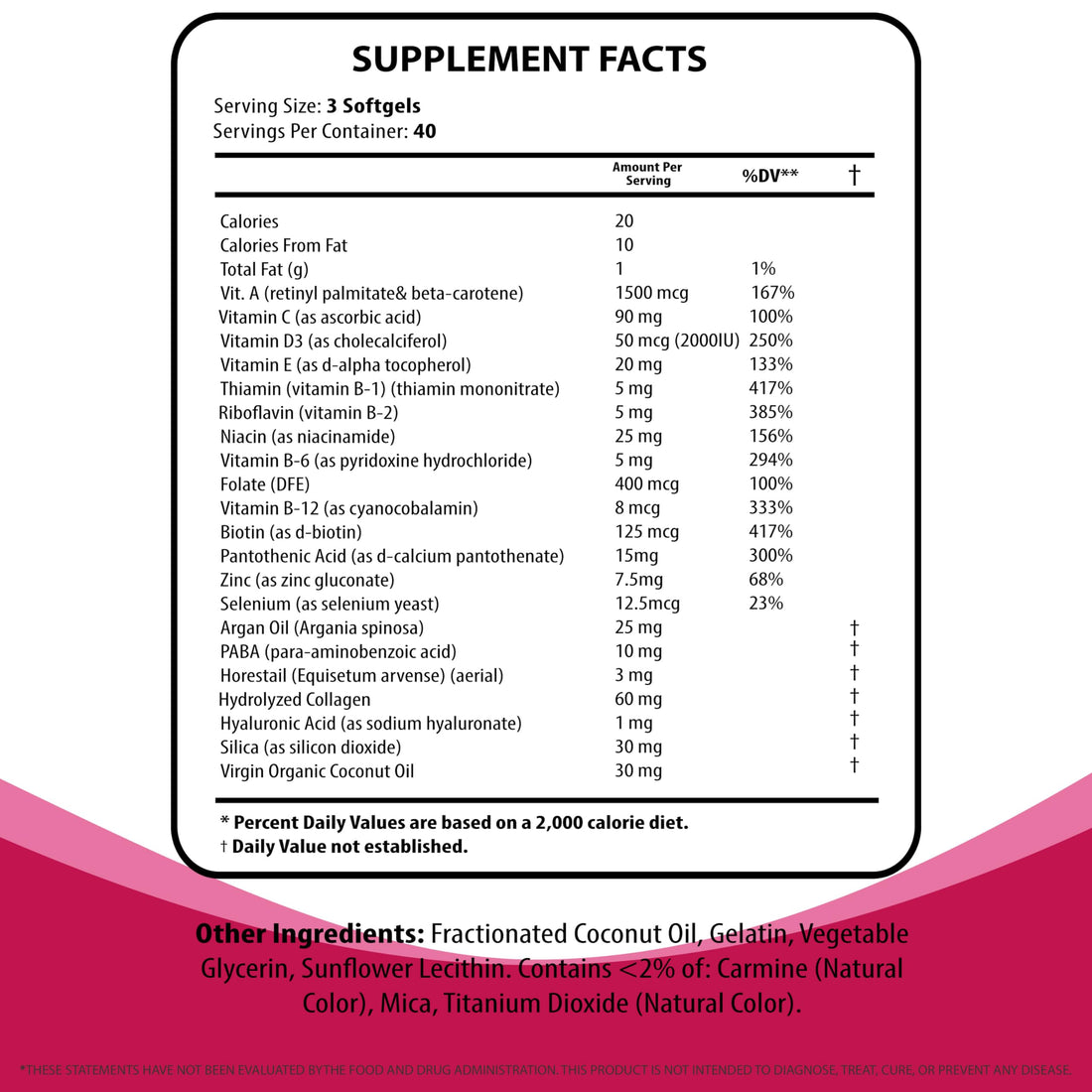 Nutritunes Hair, Skin, & Nails Multivitamins & Minerals - Biotin, Folate, Vitamin C, D3, E B-6 & B-12 Supports Hair, Skin, & Nail Health - Non-GMO, GMP-Certified (120 Softgel Capsules)