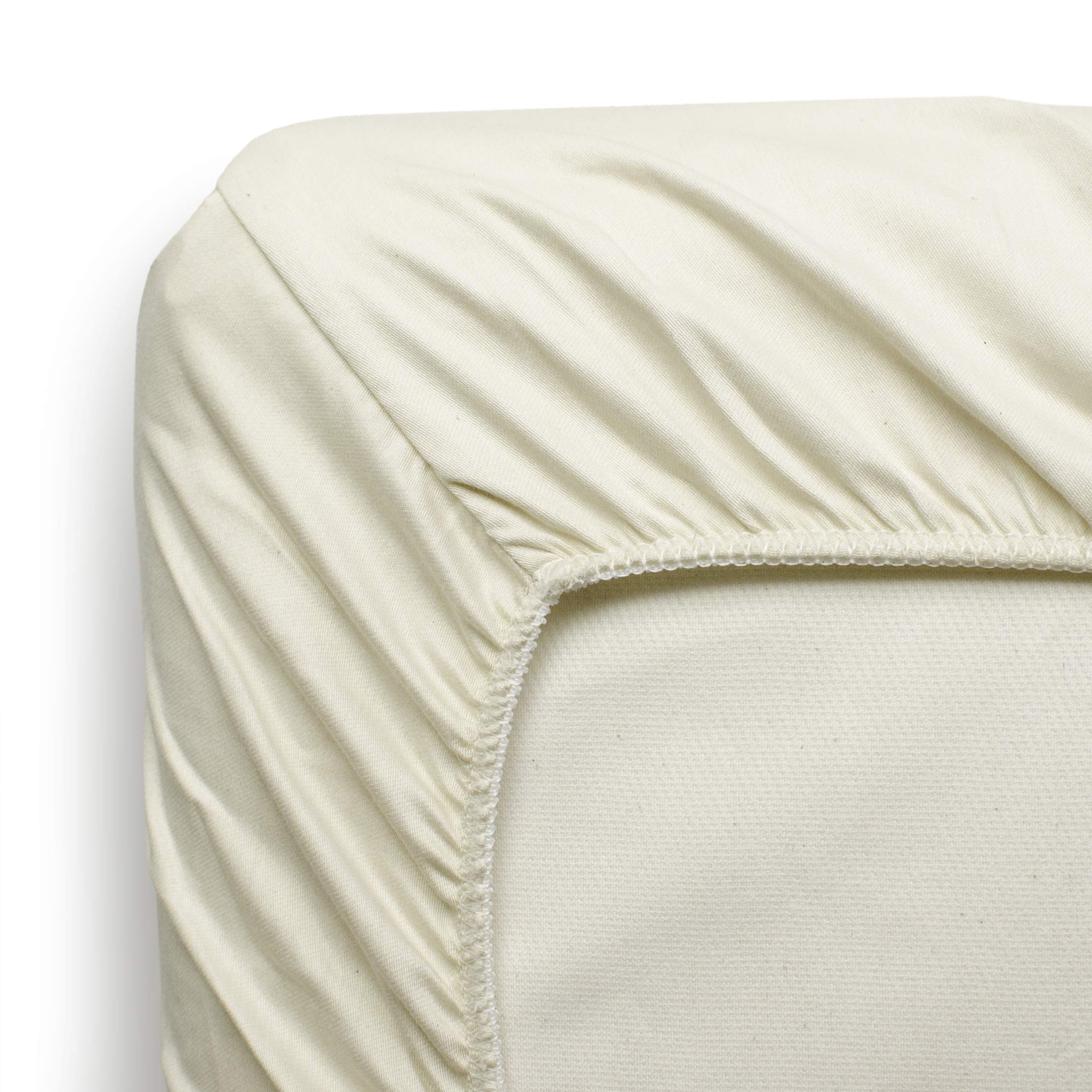 Naturepedic Organic Crib Mattress Sheet - Crib Fitted Sheet for Standard Crib Mattress - Soft and Breathable Cotton Crib Sheet - Ivory - 52x28