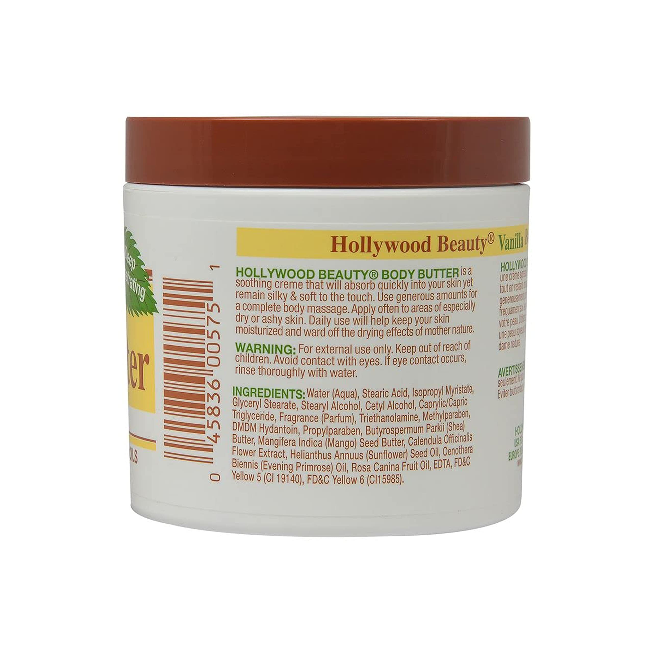 Hollywood Beauty Body Butter With Shea Butter, Vanilla - 12 oz. - Sooth & Moisturize Skin