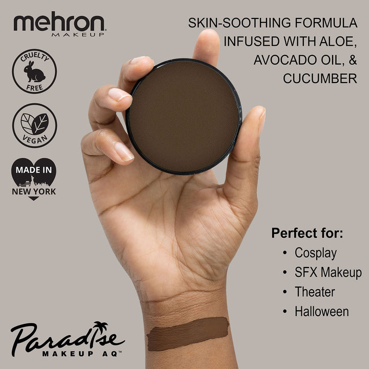 Mehron Makeup Paradise Makeup AQ Face & Body Paint (40 gm) (DARK BROWN)