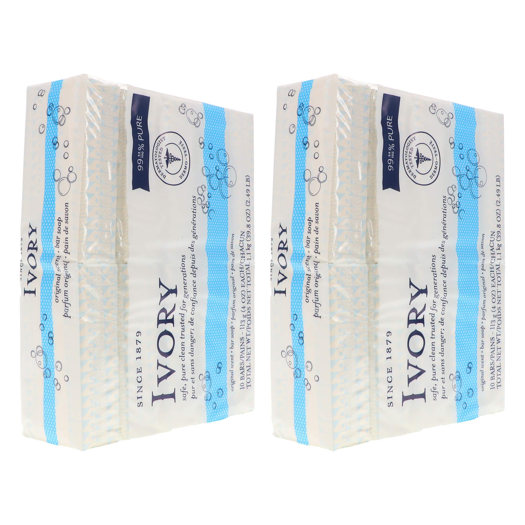 Ivory Original 10-Count: Bath Size Bars (4 Oz), 38.8 Ounce (Pack of 2)