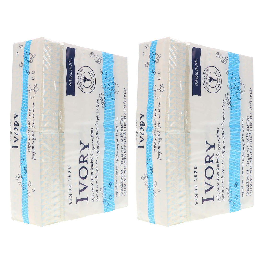 Ivory Original 10-Count: Bath Size Bars (4 Oz), 38.8 Ounce (Pack of 2)