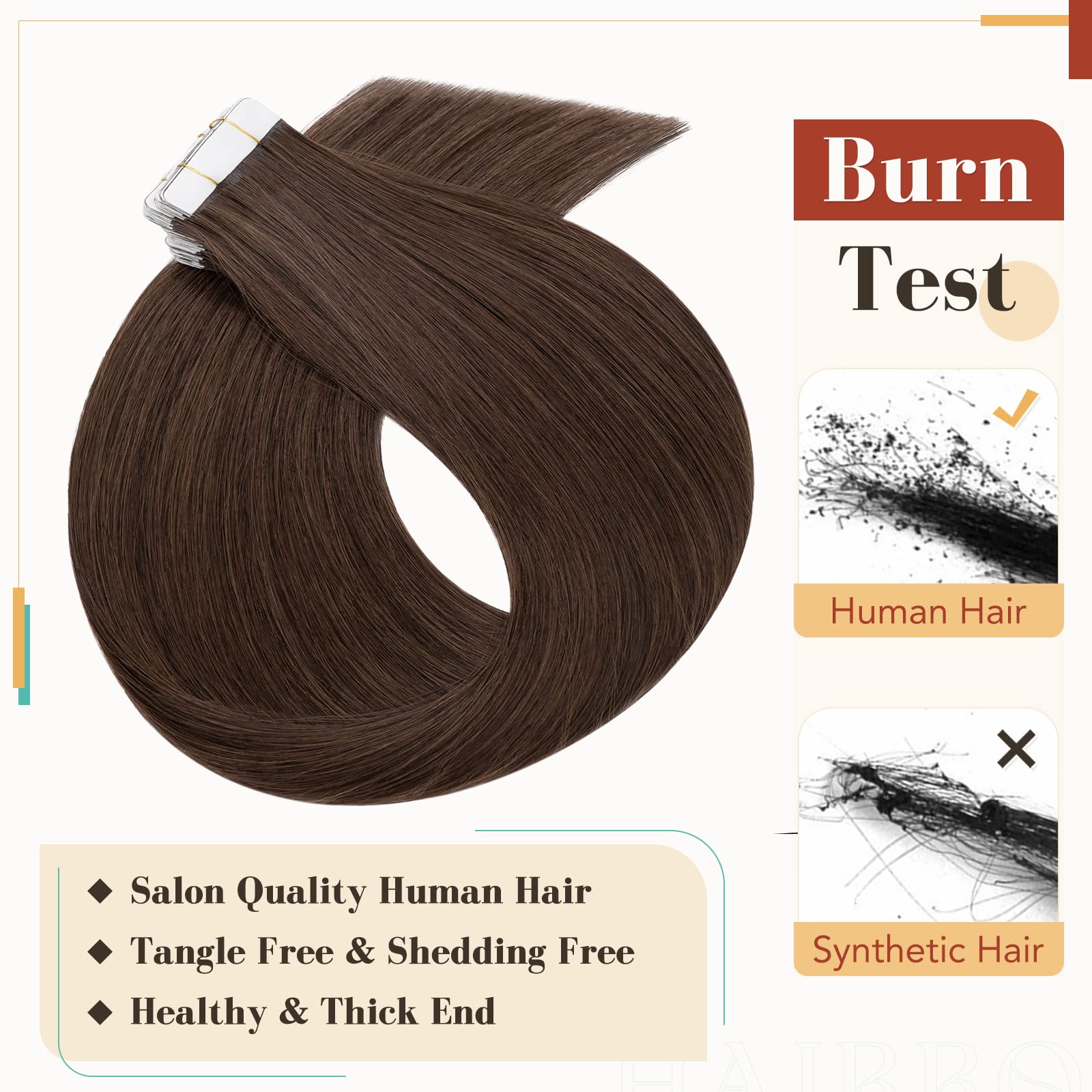 Tape In Human hair Extension Skin Weft Real Hair Extensions Glue In Remy Hairpieces Adhensive Rooted Tape In Strong Double Sided Tape On Hair Pieces For Women 14 inch 40g 20pcs #04 Medium Brown
