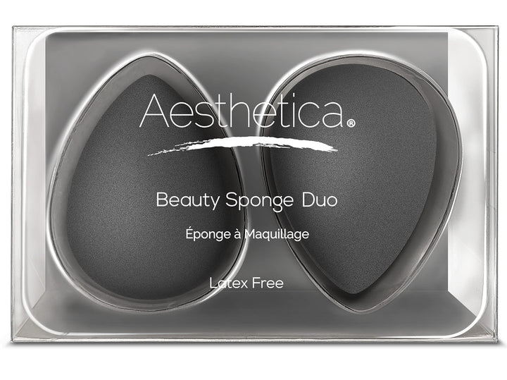 Aesthetica Cosmetics Beauty Sponge Blender - Latex Free and Vegan Makeup Sponge Blender - For Powder, Cream or Liquid Application (2 PACK)