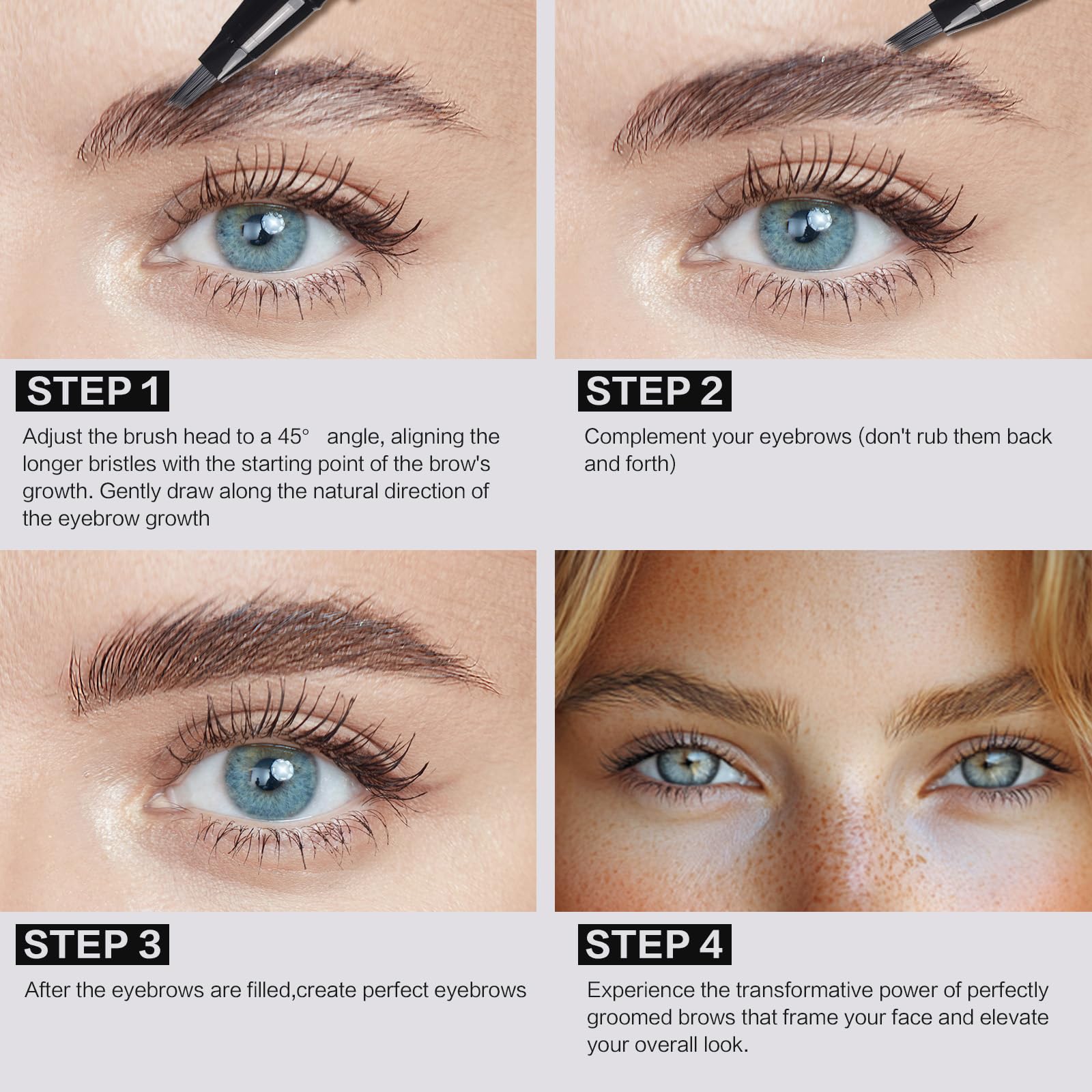 UCANBE Wild Natural Liquid Brow Pen - Microblading Eyebrow Pencil with Brow-Fection Angled Brush, Waterproof, Soft Bristles, Natural-Looking Brows, Last All Day for Women Girls Makeup(Ash Brown)