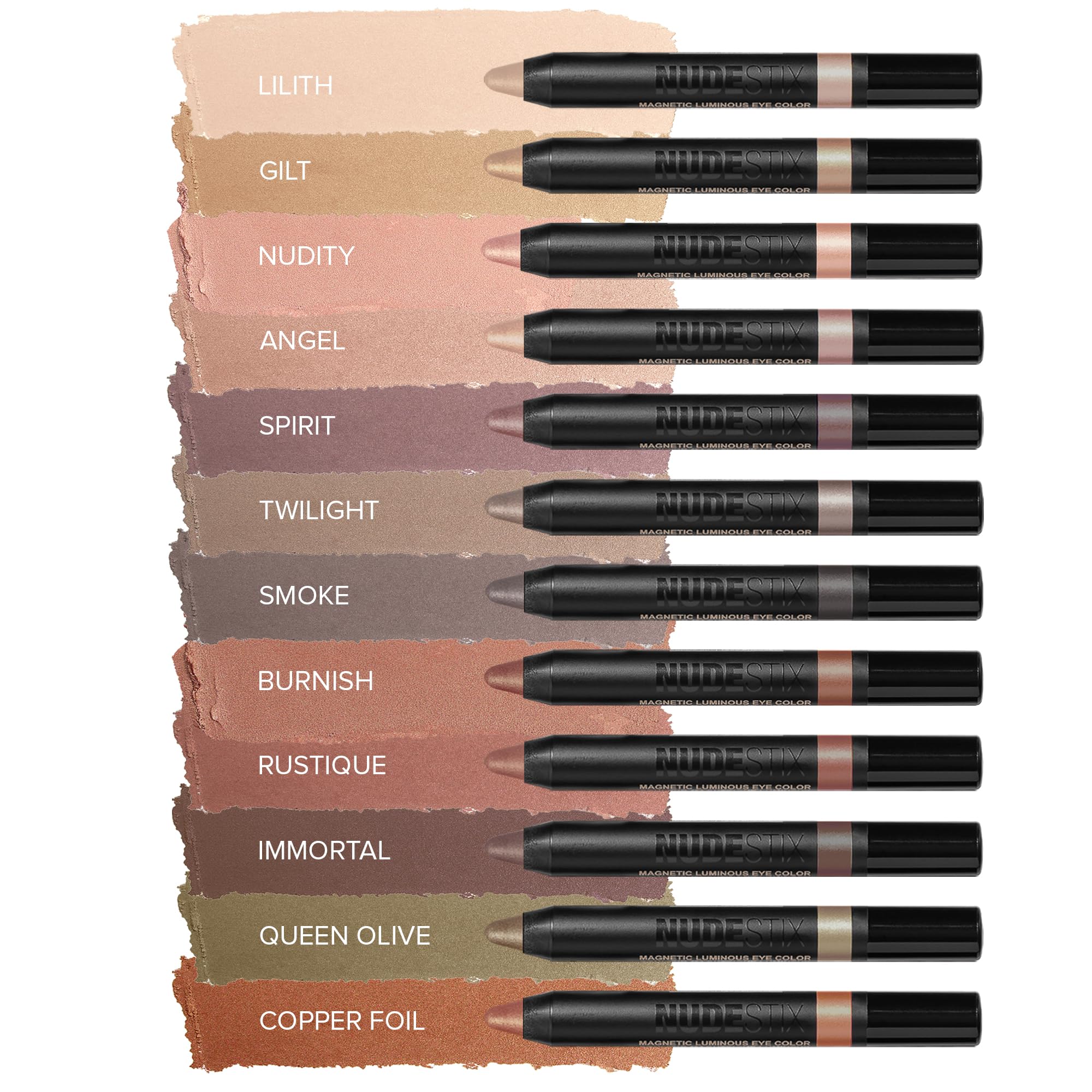 Nudestix Magnetic Luminous Eye Color Pencil, Eyeshadow + Eyeliner + Eyelid Primer + Highlighter Stick, Satin Finish Cream Makeup, Long Lasting, Waterproof, Shade: Spirit