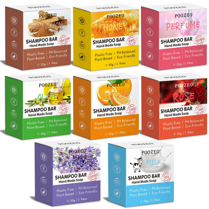 DBEAUTYM 8 Pack Shampoo Bar Gift Set,Natural Soap, Solid Dry Damaged Hair With Plant Essence Oil Helps Stop Loss and Promotes Healthy Growth, Travel Size Bulk Set