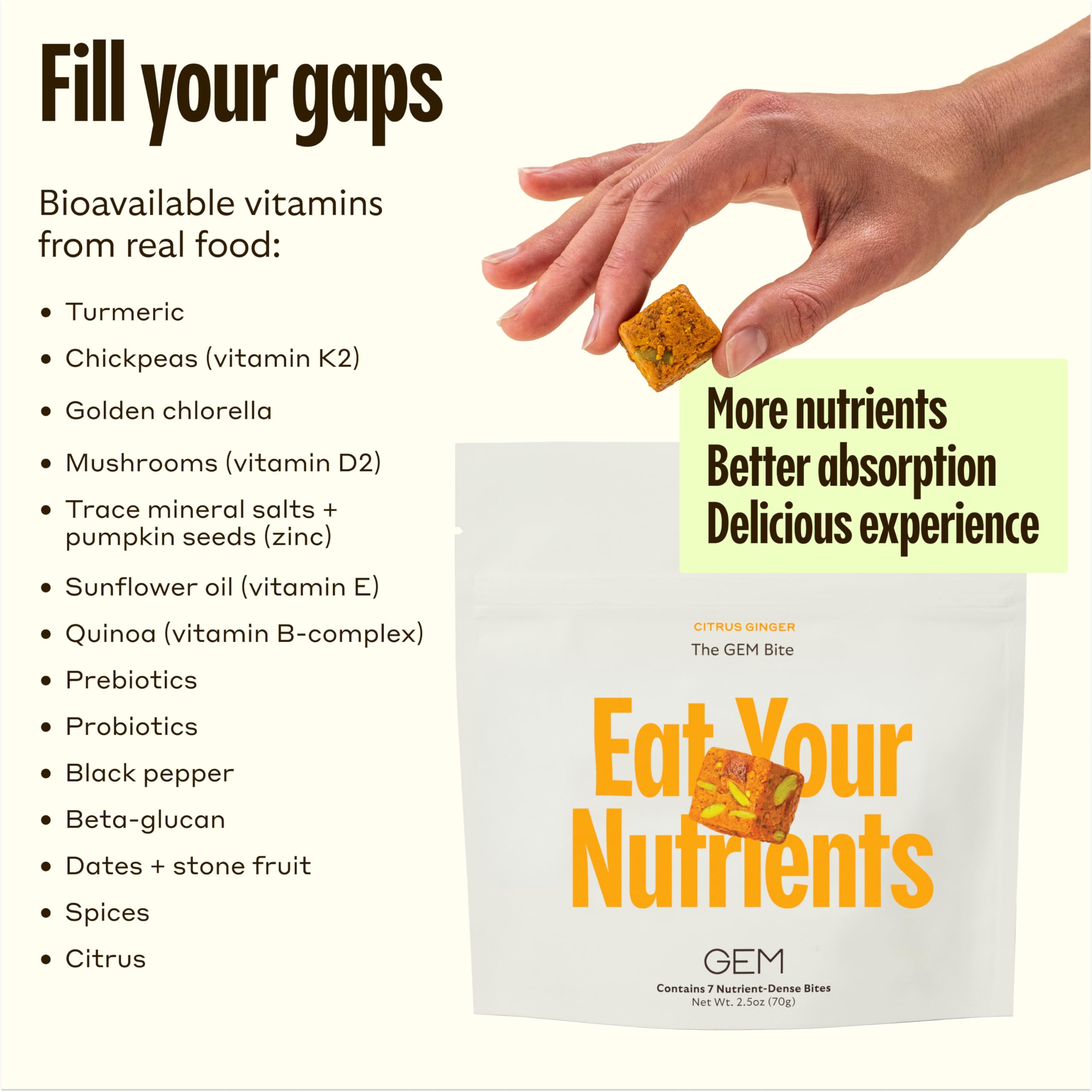 GEM Daily Superfood and Energy Support for Women & Men, Natural Whole Foods with Essential 20+ Whole-Food Vitamins, Minerals, superfoods, prebiotics, Clean Energy Variety Pack, 28 Servings