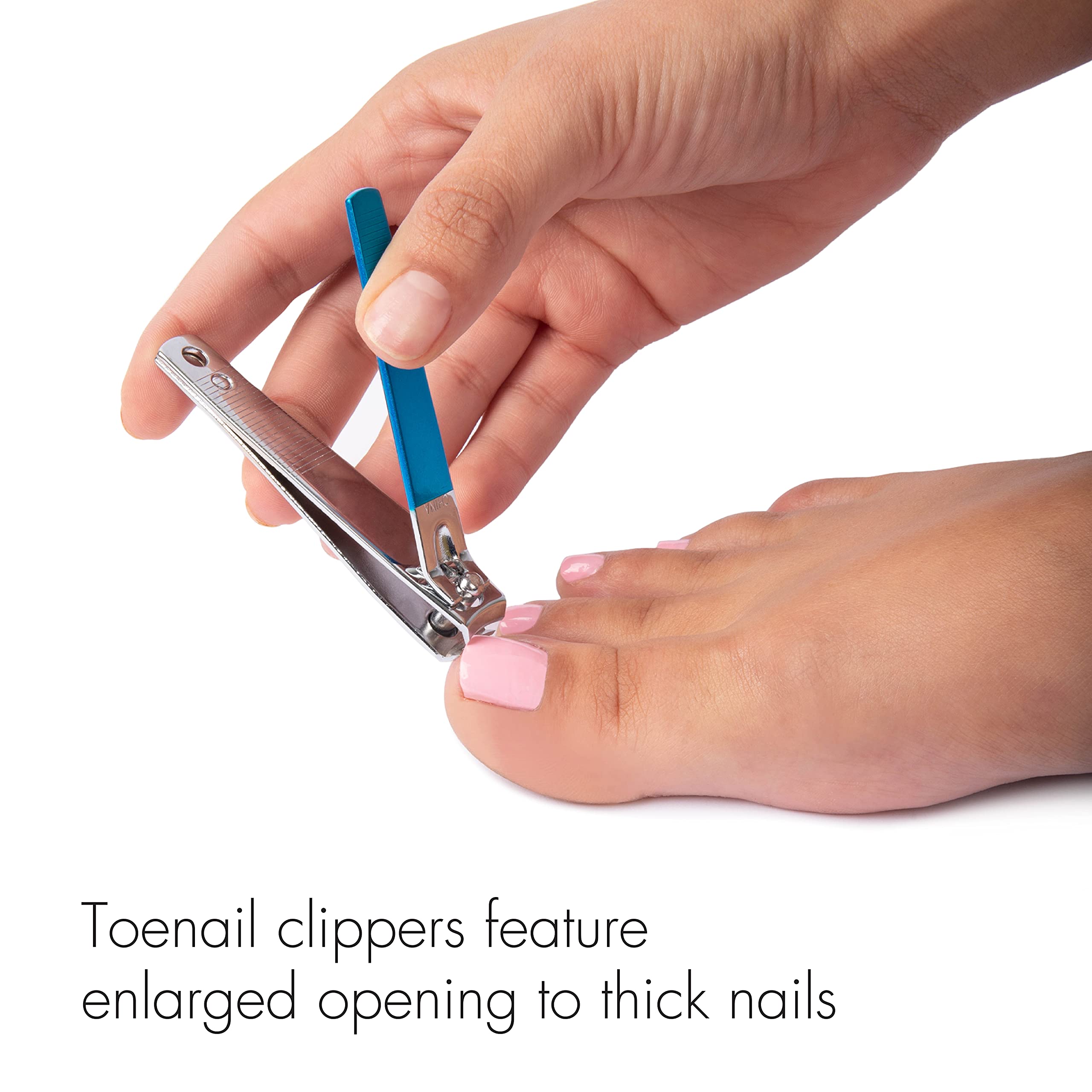 TRIM Azure Collection Clipper Set – Precision-Ground Cutting Edges for Clean, Even Cuts – Convenient and Easy To Use – Perfect for At-Home Manicures and Pedicures – Carbon Steel