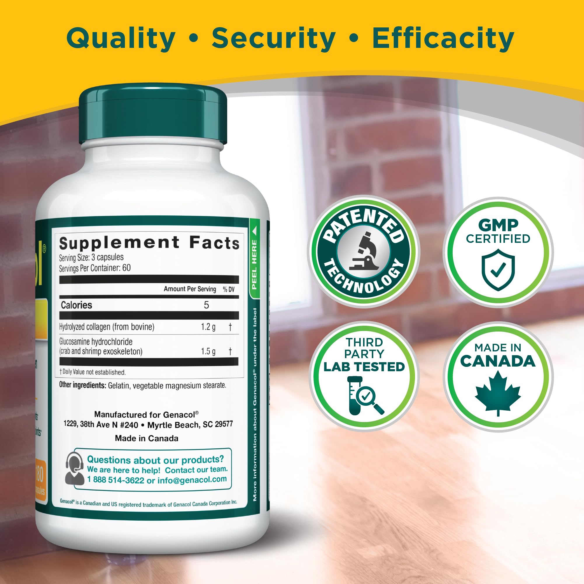 Genacol Glucosamine and Collagen Joint Supplement Glucosamina Colageno | Lubricates, Protects and Maintains Heathy Joints | Relieves Joint Discomfort Plus 180 Capsules