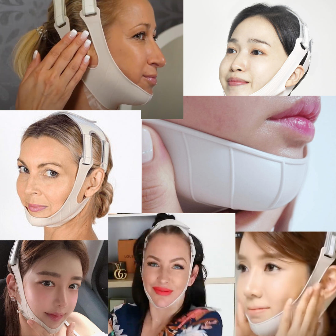Vela Contour Double Chin Reducer Neck Line Face Lift Slim (Cream Masks Belt)