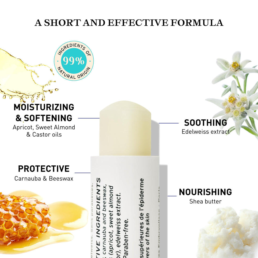 Embryolisse Protective Repair Lip Balm. Shea Butter Care for Hydration and Protection of Chapped and Dry Lips, 0.16 oz.
