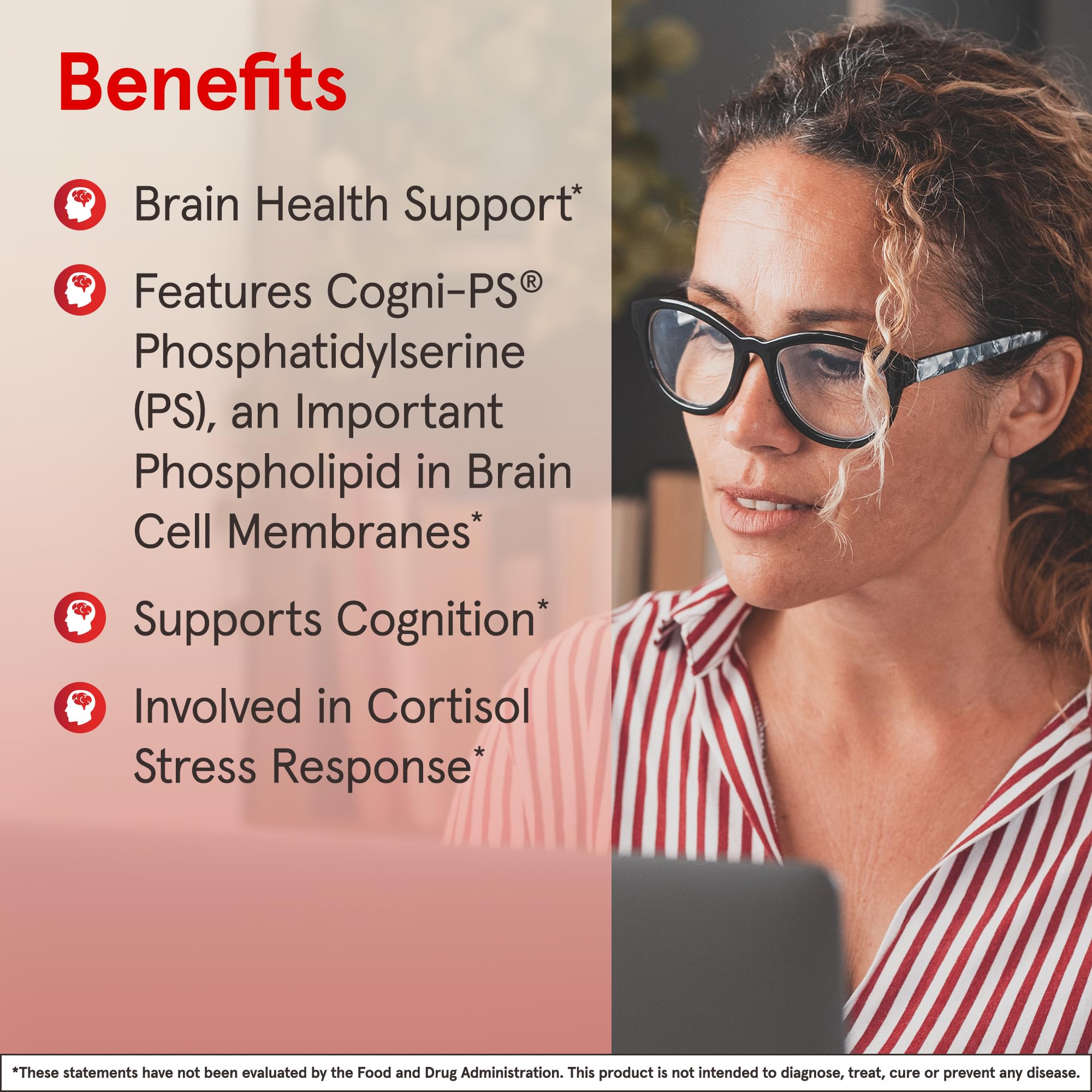 Jarrow Formulas PS100 Phosphatidylserine 100 mg, Dietary Supplement for Brain Health and Cognition Support, 30 Softgels, 10-30 Day Supply, Pack of 12