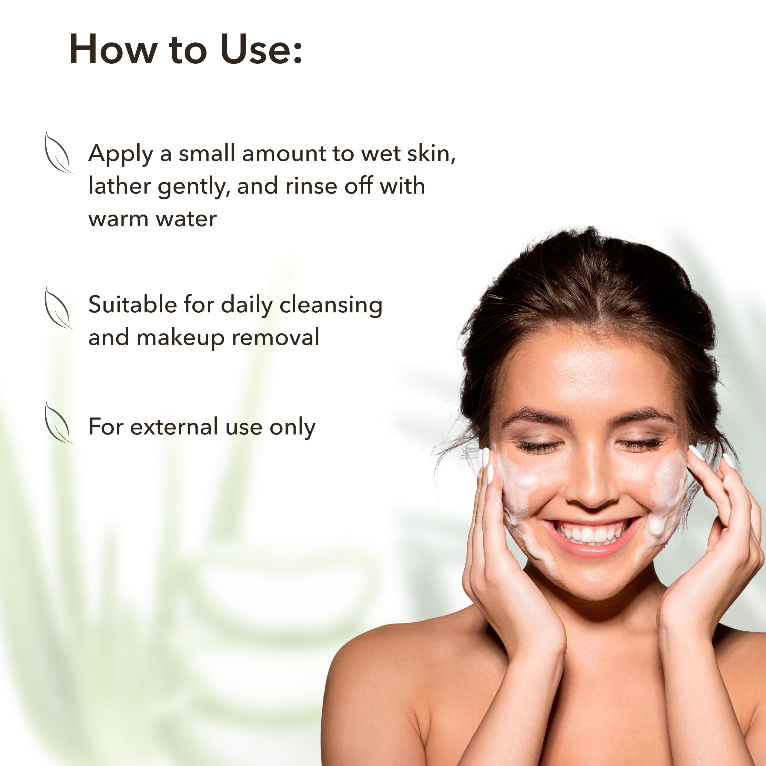 ECOLATIÈR Foaming facial cleanser with Organic Aloe Vera, 98.6% Natural, Vegan Face Wash for Women, Gentle Hydrating Cleanser for Sensitive Skin, Removes Makeup & Impurities, 5.1 Fl Oz